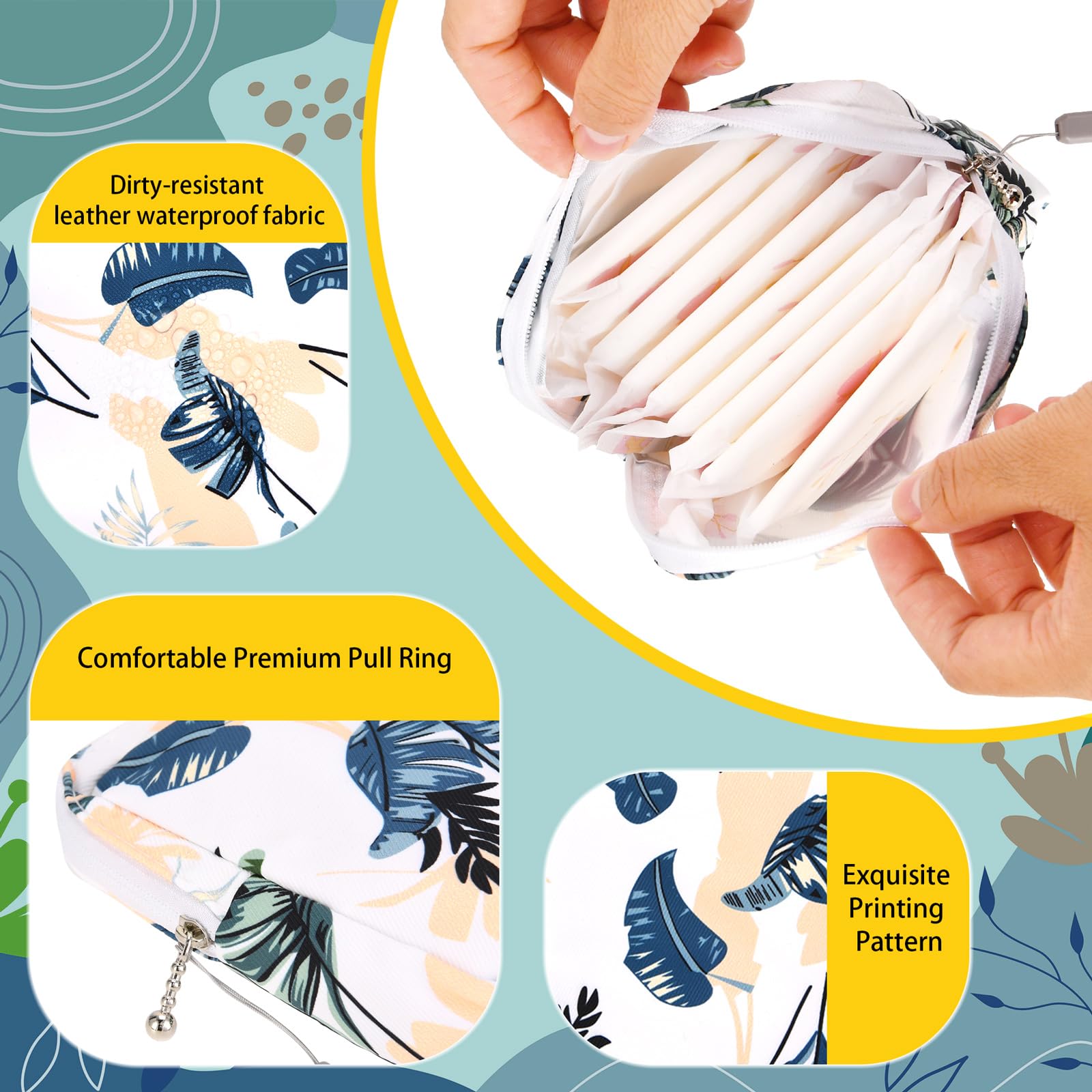 4Pcs Sanitary Napkin Storage Bag, Small Menstrual Period Bag Period Pouch Waterproof Abeillo uk supplements