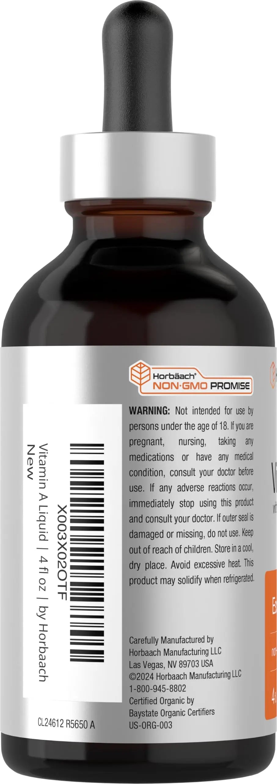 Horbäach Vitamin A Liquid | 4 fl oz | Supplement with Organic Fractionated Coconut Oil | Non-GMO, Gluten Free Horbäach uk supplements