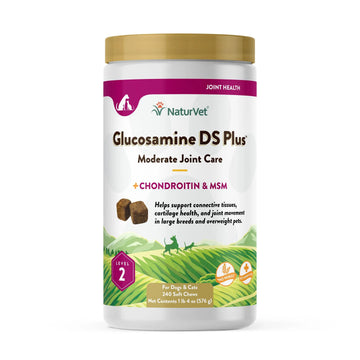 NaturVet – Glucosamine DS Plus - Level 2 Moderate Care – Supports Healthy Hip & Joint Function – Enhanced with Glucosamine, MSM & Chondroitin – for Dogs & Cats – 240 Soft Chews NaturVet uk supplements