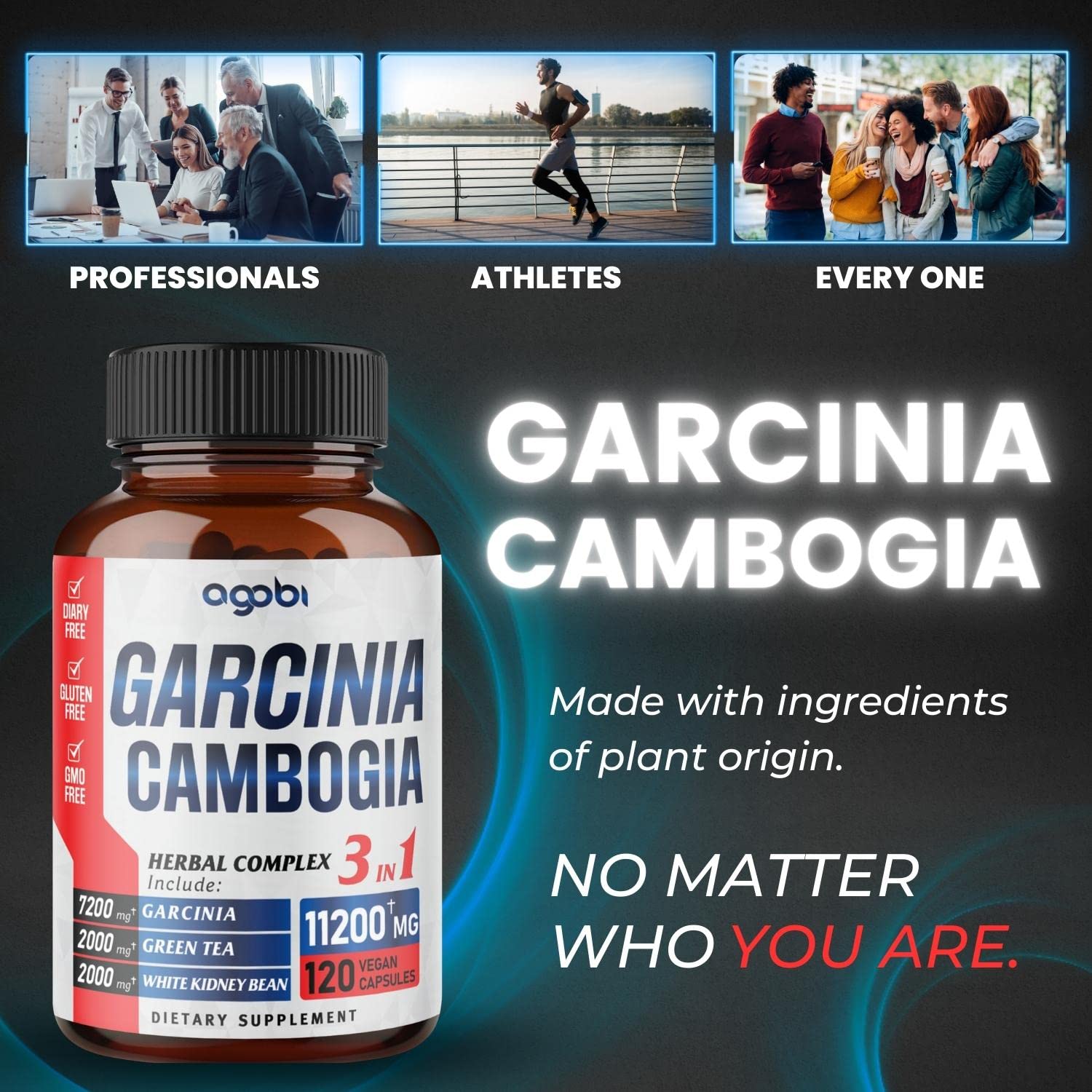 agobi 3in1 Garcinia Cambogia Extract Capsules - 11200mg Herbal Supplement for Body Health agobi uk supplements