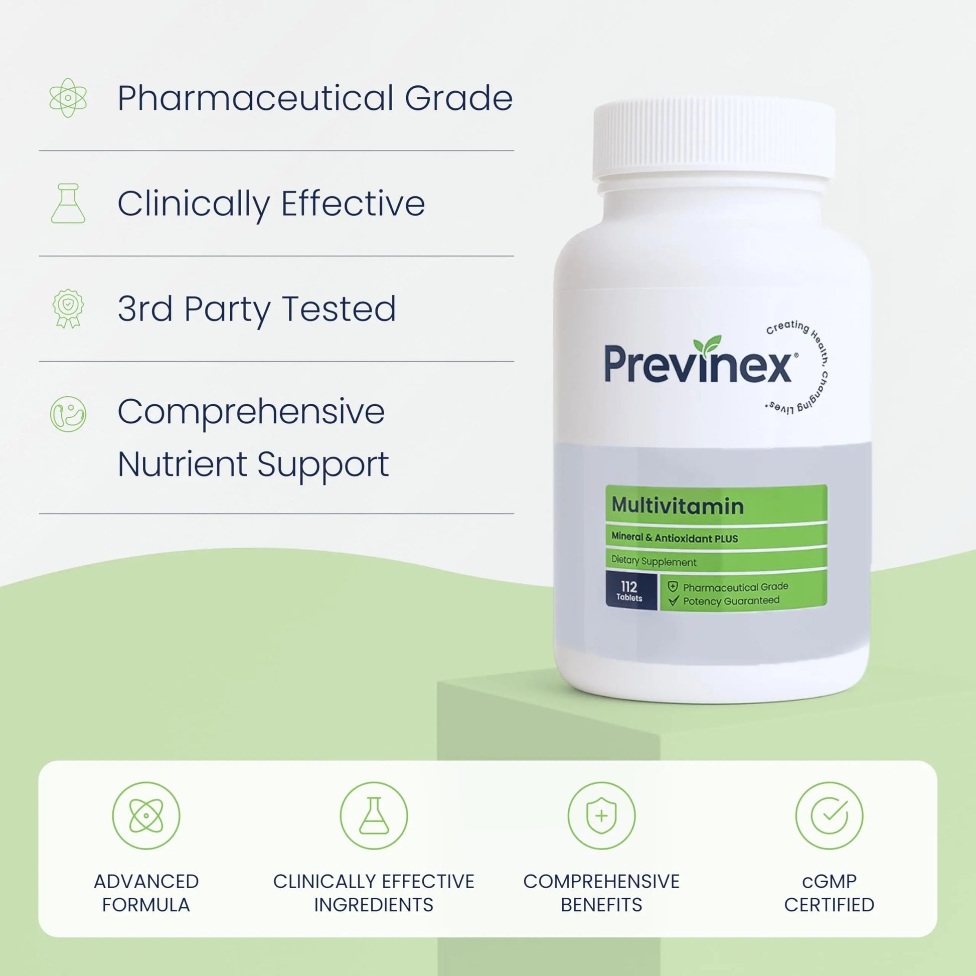 Previnex Multivitamin, Mineral & Antioxidant Plus - Multivitamin for Men & Women with Vital Nutrients, Vitamin C & Vitamin D & Vitamin E, 112 Tablets Previnex uk supplements