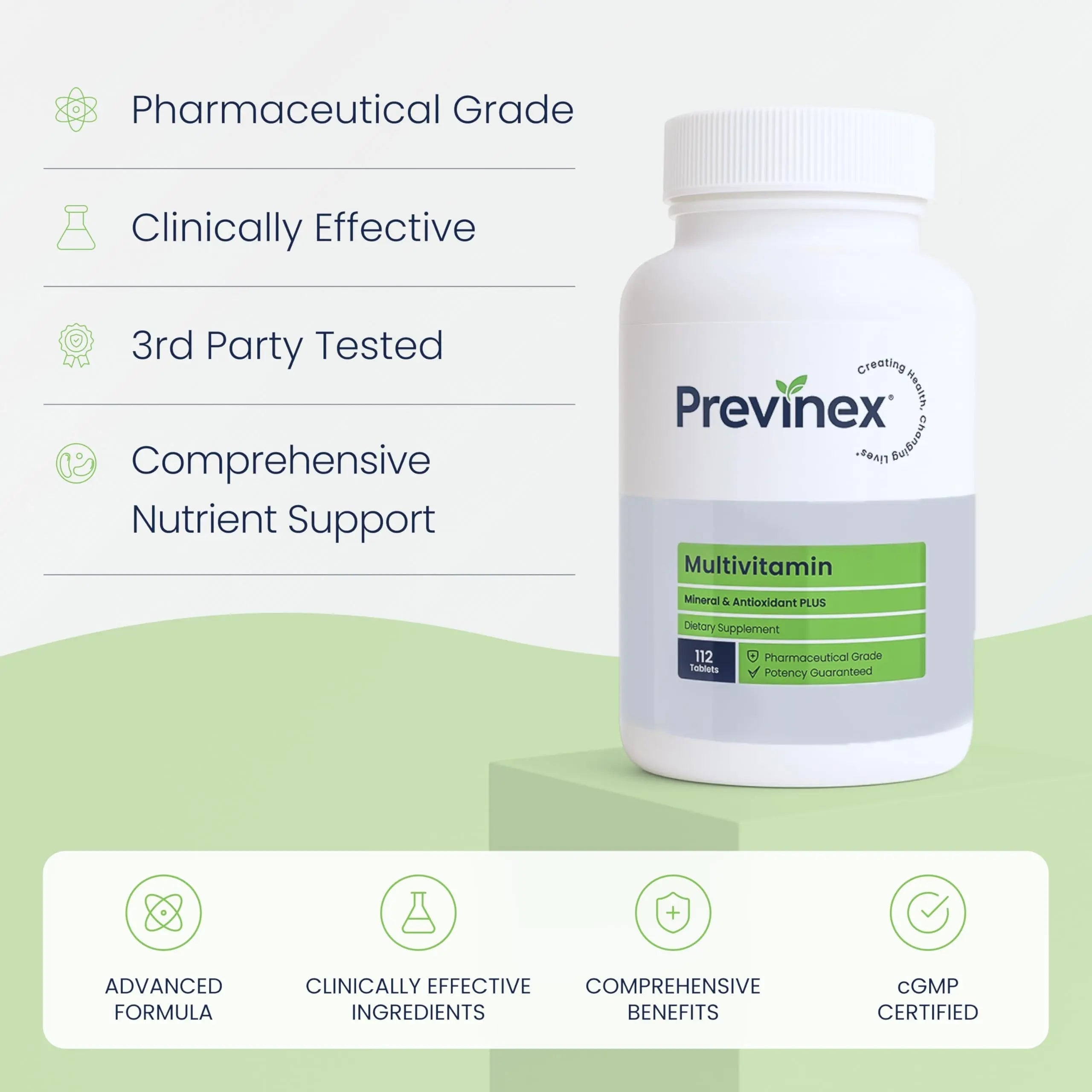 Previnex Multivitamin, Mineral & Antioxidant Plus - Multivitamin for Men & Women with Vital Nutrients, Vitamin C & Vitamin D & Vitamin E, 112 Tablets Previnex uk supplements