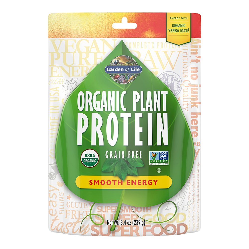 Garden of Life Organic Plant Protein Smooth Energy Powder, 10 Servings - Vegan, Grain Garden of Life uk supplements