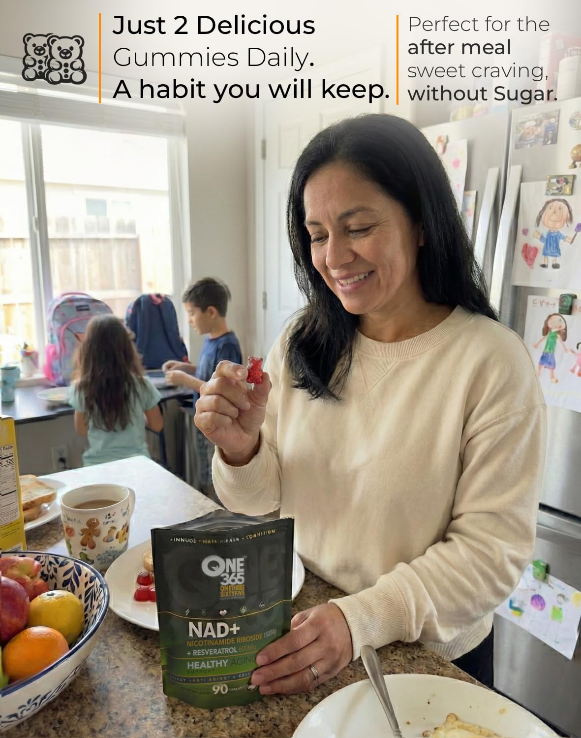 ONE 365 NAD+ Supplement Gummies Nicotinamide Riboside Resveratrol Cellular Energy Healthy Aging Support Antioxidant NAD Plus Booster for Women and Men Vegan Non GMO 1500mg Gummy Vitamins ONE 365 uk supplements