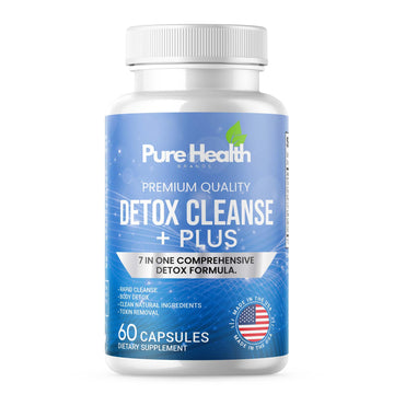 Extra Strength Fast Acting 7-in-ONE Advanced Formula - Full Body Cleanse - Detox & Liver Cleanse - Detox & Liver Repair, All Natural Toxins Remover, Healthy Cleansing Support for Liver (60 Capsule) Pure Health Brands uk supplements