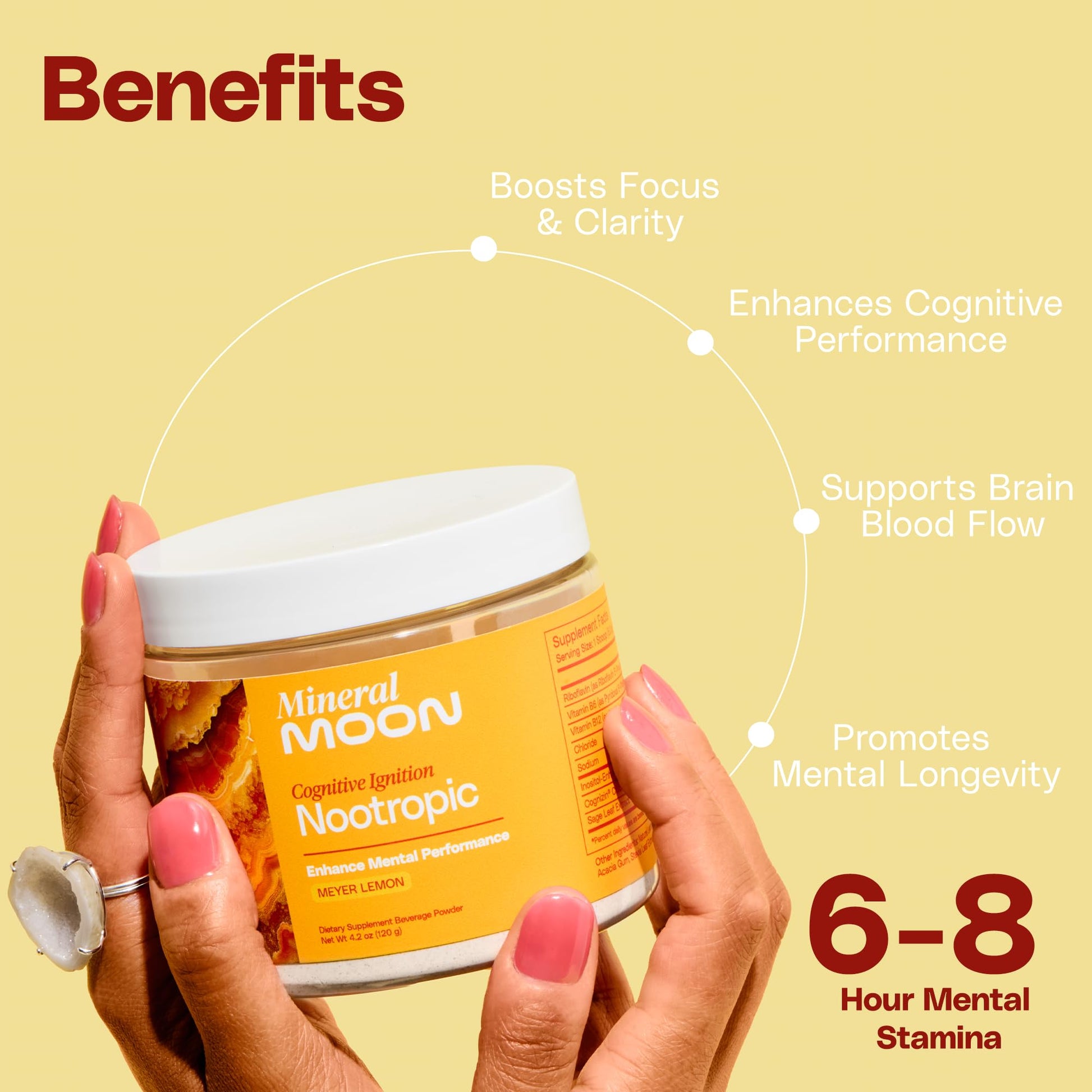 Mineral Moon Premium Cognitive Ignition Nootropic Powder - Brain Supplements For Memory & Focus - Sage Extract, B Vitamins,Cognizine Citicoline& nooLVL - Supports Mental Clarity - No Caffeine or Sugar Mineral Moon uk supplements