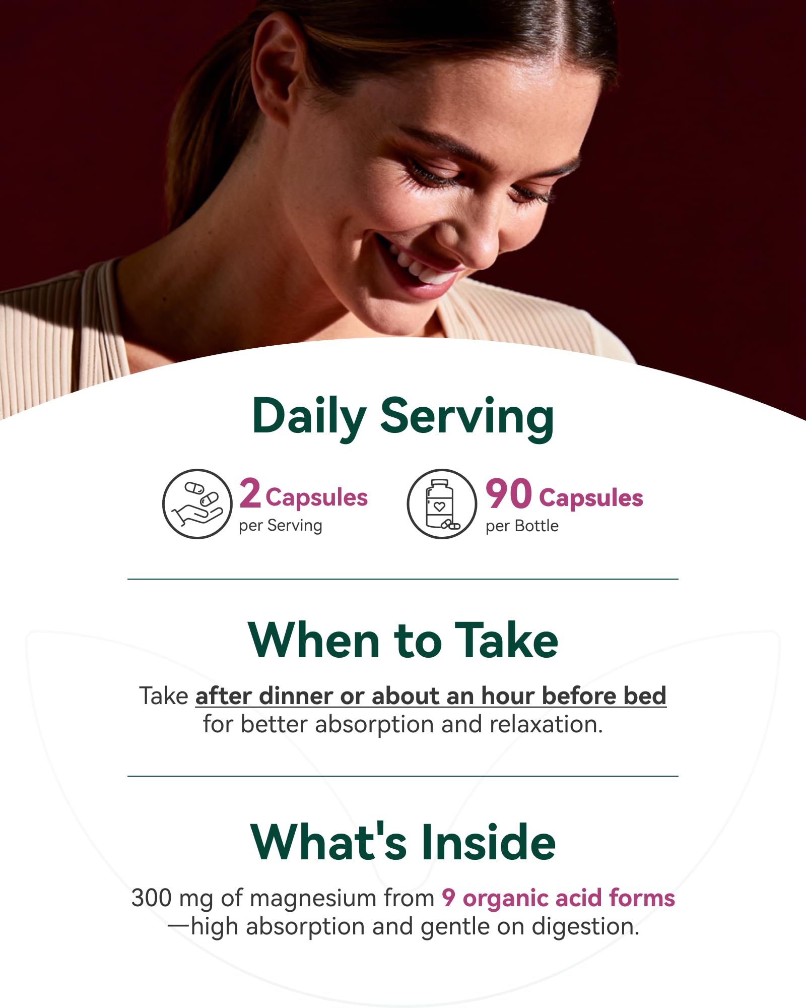 9-in-1 Magnesium Complex, 300mg Magnesium from 9 Organic Forms, Glycinate, Citrate, Malate, High Absorption for Sleep & Relaxation, Energy & Muscle Support, 90 Capsules Inner Brightness uk supplements