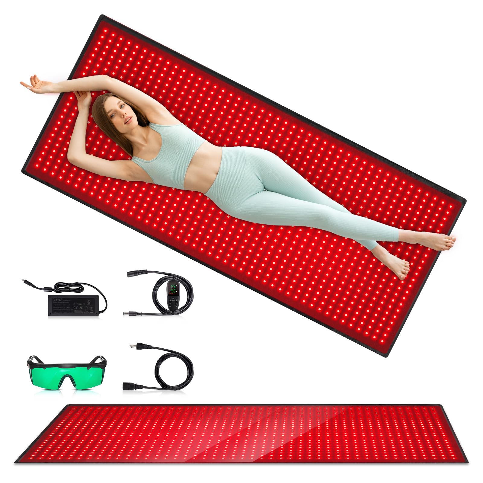 Red Light Therapy Mat for Body, 71"x 31" Red Light Therapy Blanket Red Near Infrared 660nm 850nm GMOWNW uk supplements
