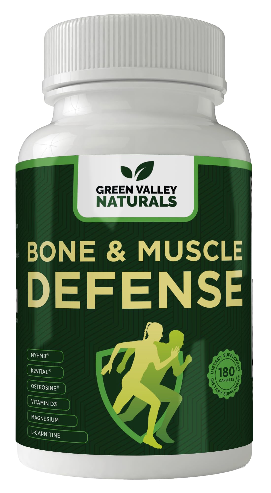 Green Valley Naturals Bone & Muscle Defense Supplement – Bone Health, Muscle Support & Joint Mobility Formula with MyHMB, Magnesium, Vitamin D3 & L-Carnitine for Daily Wellness, 60 Capsules GREEN VALLEY NATURALS uk supplements