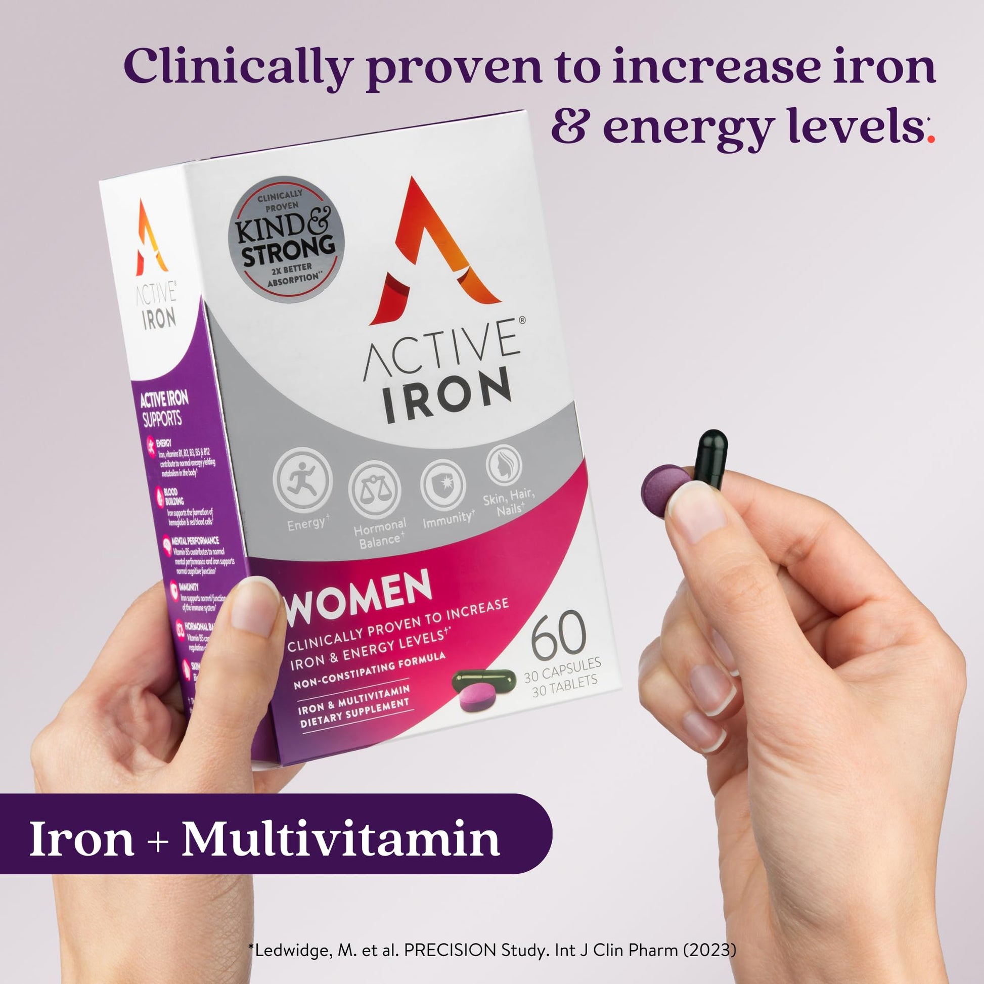 Active Iron Supplement 25mg + Multivitamin for Women – Clinically Proven to Increase Energy & Reduce Tiredness – Gentle ACTIVEIRON uk supplements