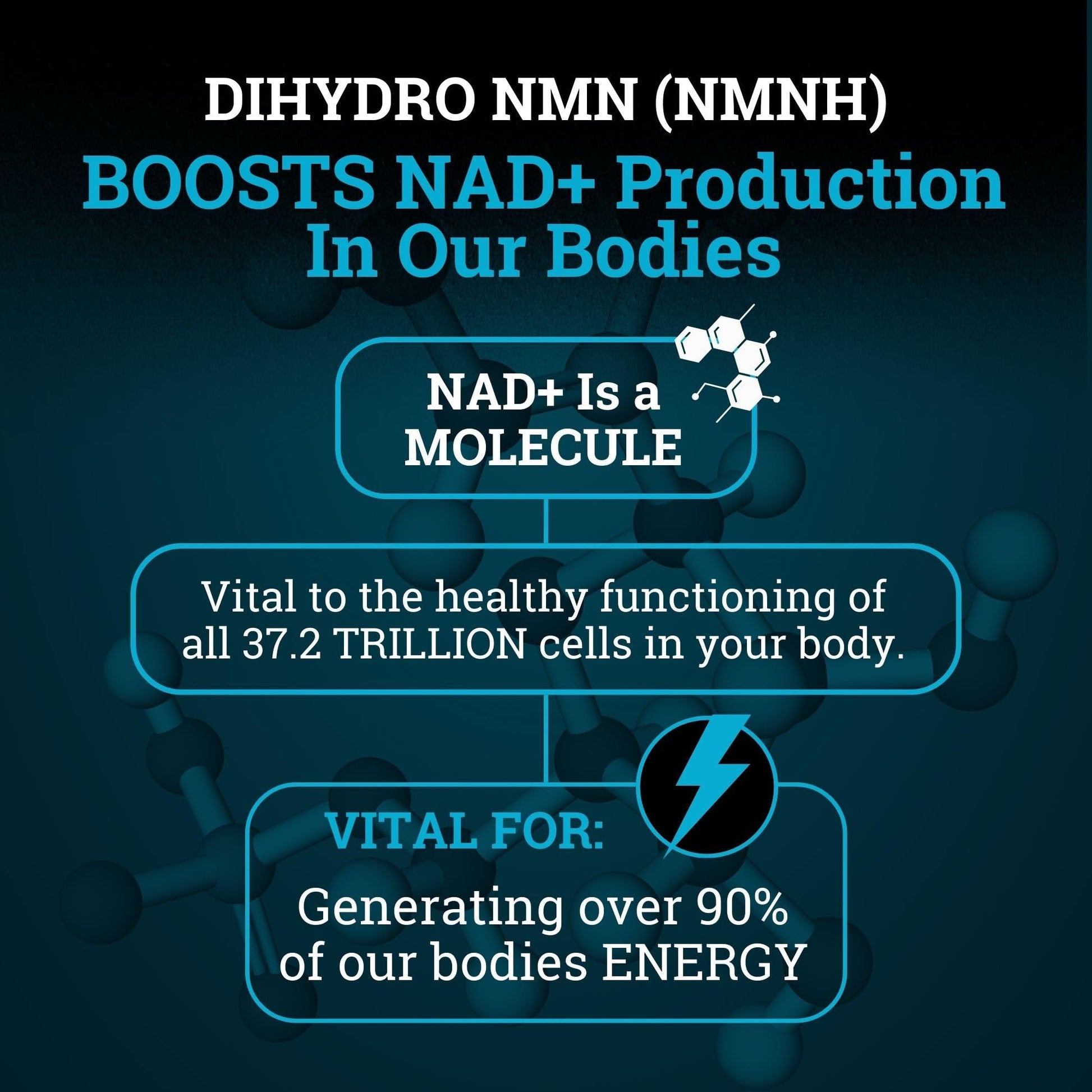 NMNH Supplement 250MG Pure Dihydro-Nicotinamide Mononucleotide (NMN Supplement Alternative with Bioperine® For 3X The Bioavailability) NAD Supplement to Boost NAD+ Levels For Anti-Aging & Energy Black Forest uk supplements