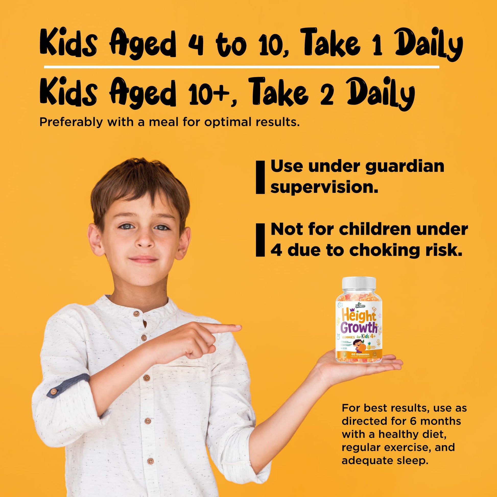 Juneno Height Growth Vitamins Supplement Gummies - Grow Taller for Teens Kids Boys Girls - Natural Height Increaser Maximizer Multivitamin Juneno uk supplements