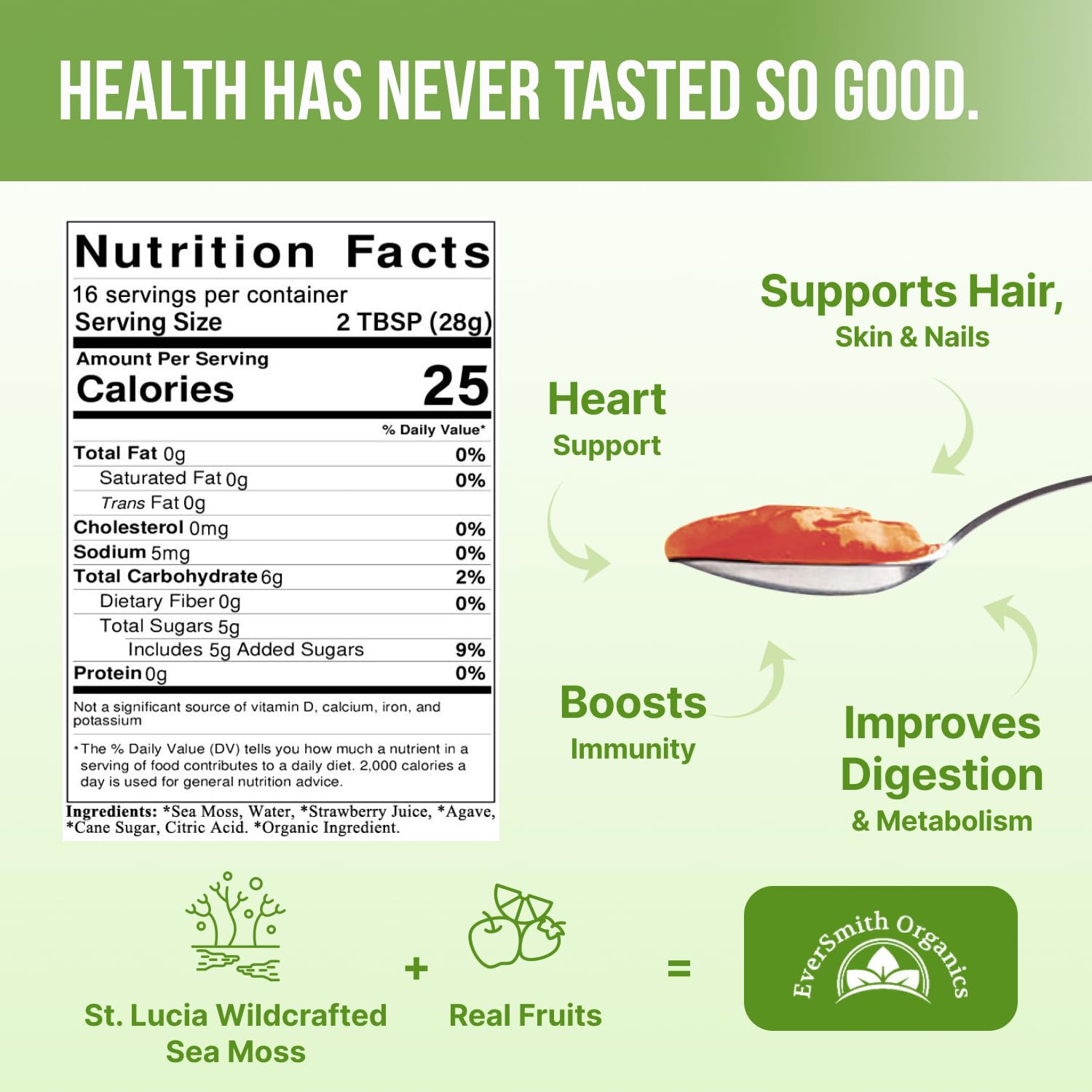 EverSmith Organics - Wildcrafted Irish Sea Moss Gel | Made in USA | Rich in Vitamins EverSmith Organics uk supplements