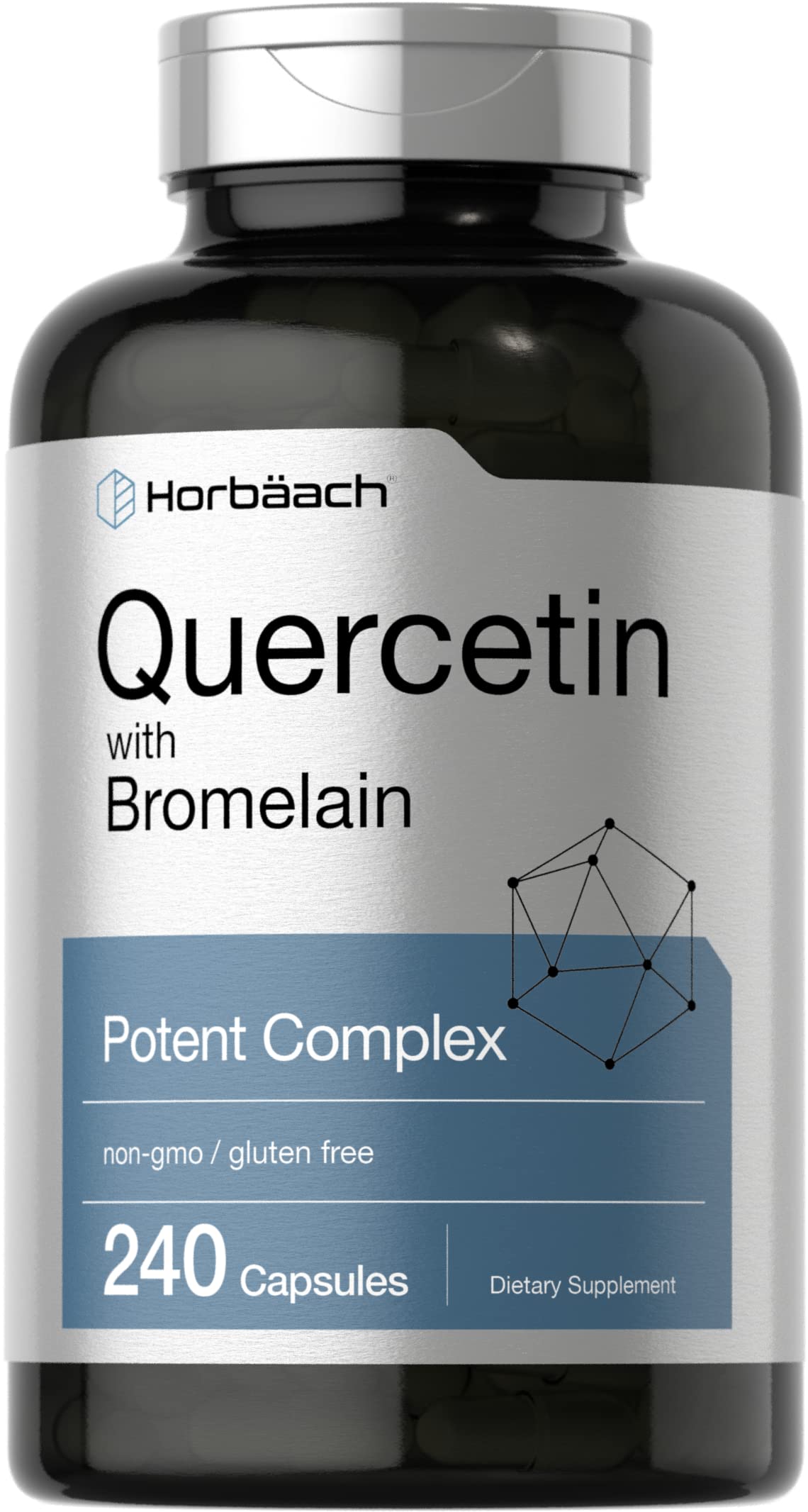 Quercetin with Bromelain Supplement | 240 Capsules | Non-GMO and Gluten Free Horbäach uk supplements