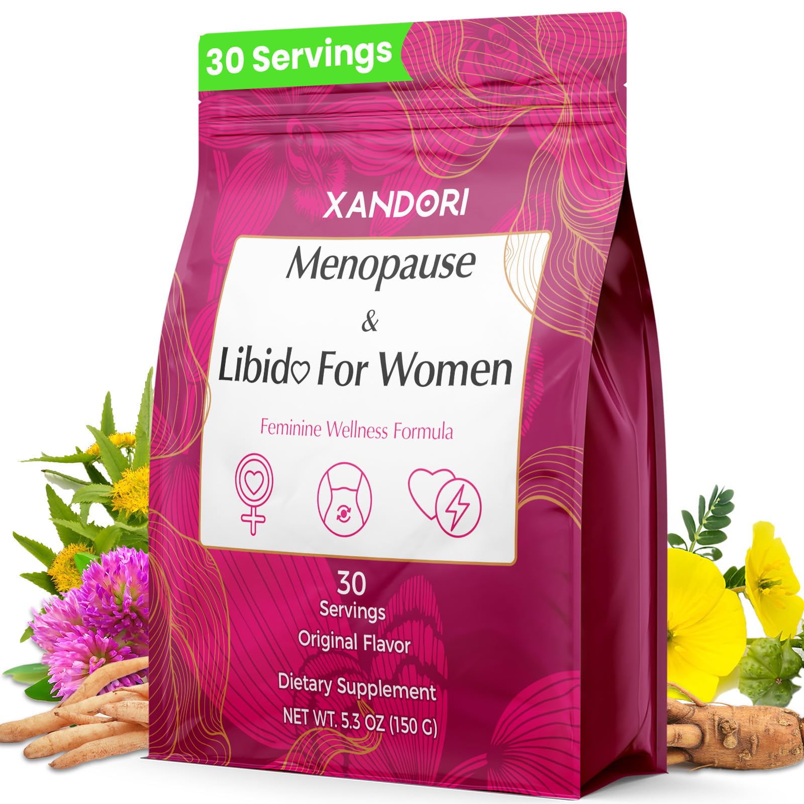 Menopause Supplements for Women, 10-in-1 Hormone Balance for Women, with Red Clover, Korean Ginseng, Shatavari - Menopause & Libisoothe Powder for Desire, Hot Flashes, Night Sweats & Mood - 5.3 Oz Xandori uk supplements