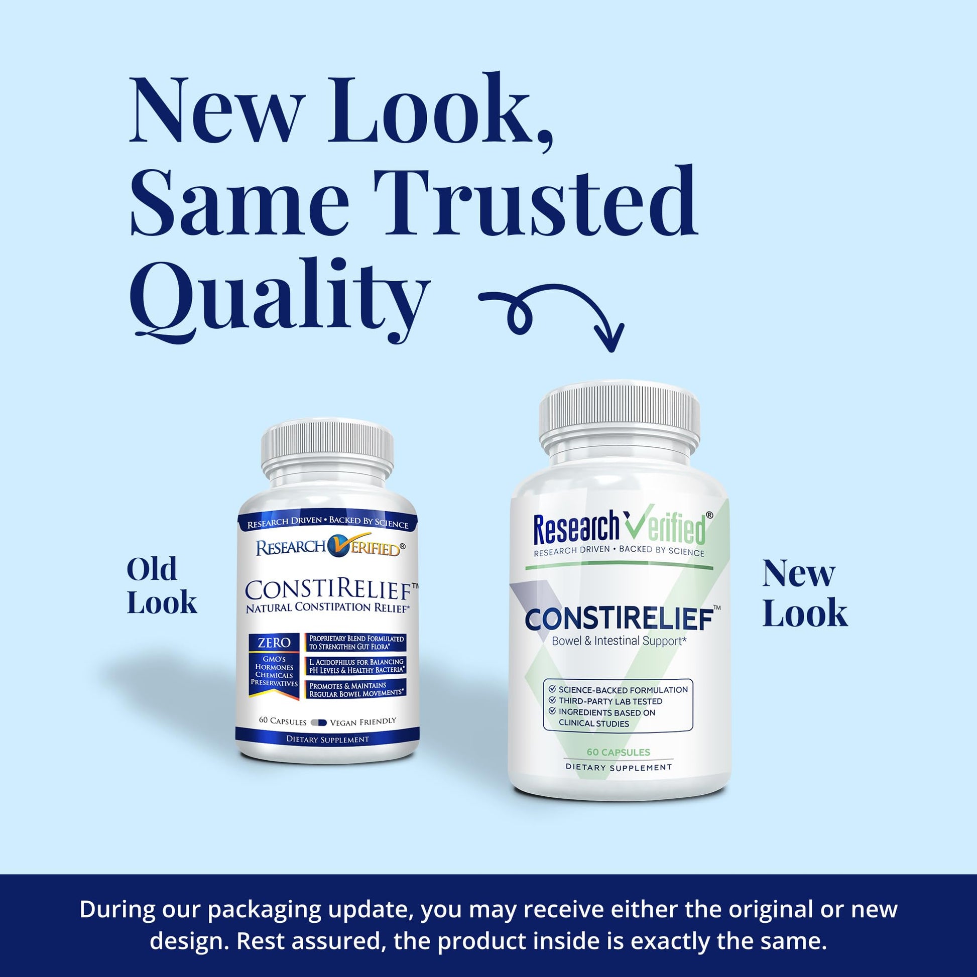 Research Verified ConstiRelief - The best Supplement for Constipation Relief on the market - with L. Acidophilus for long term health and prevention. 100% back guarantee! (Pack of 3) Research Verified uk supplements