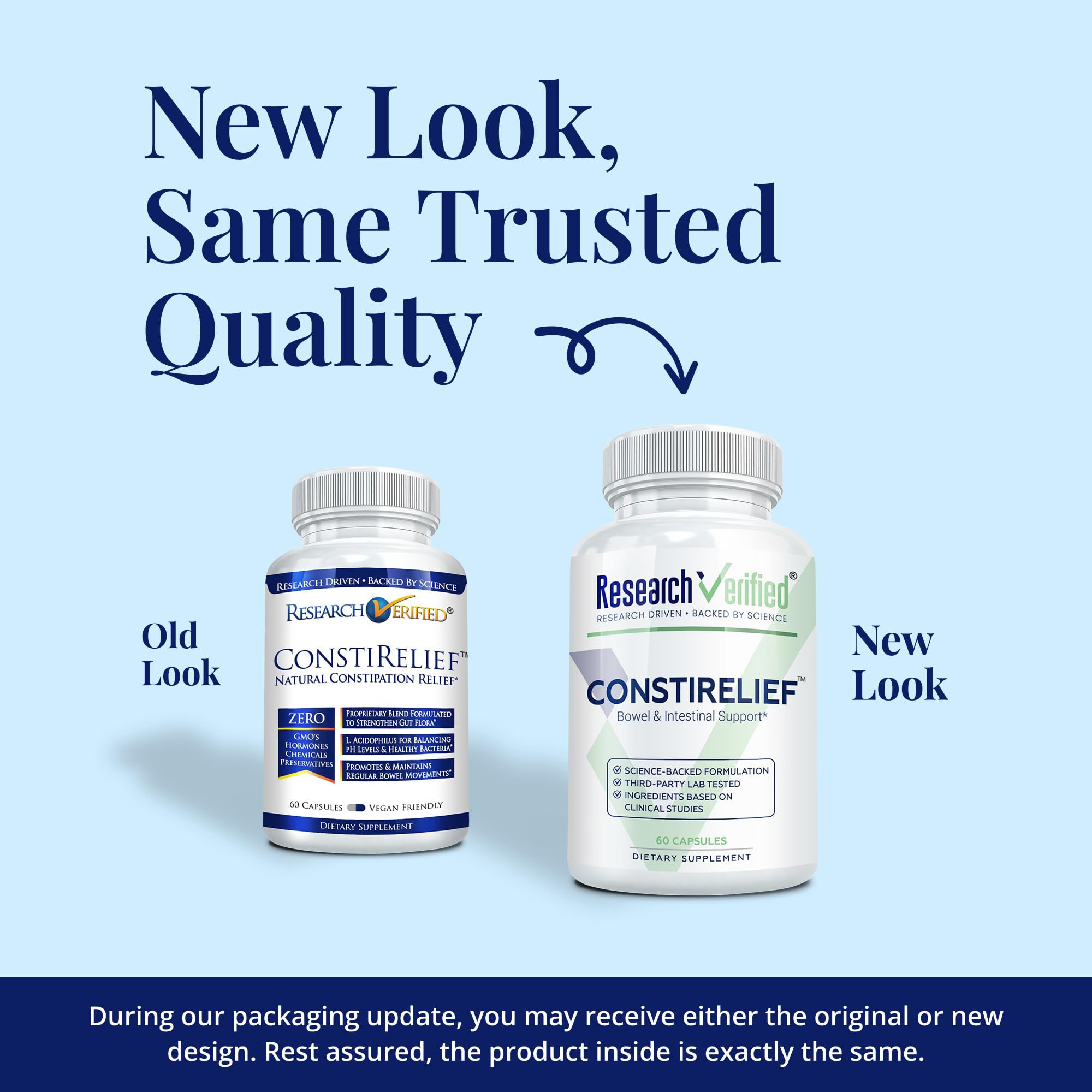 Research Verified ConstiRelief - The best Supplement for Constipation Relief on the market - with L. Acidophilus for long term health and prevention. 100% back guarantee! (Pack of 3) Research Verified uk supplements