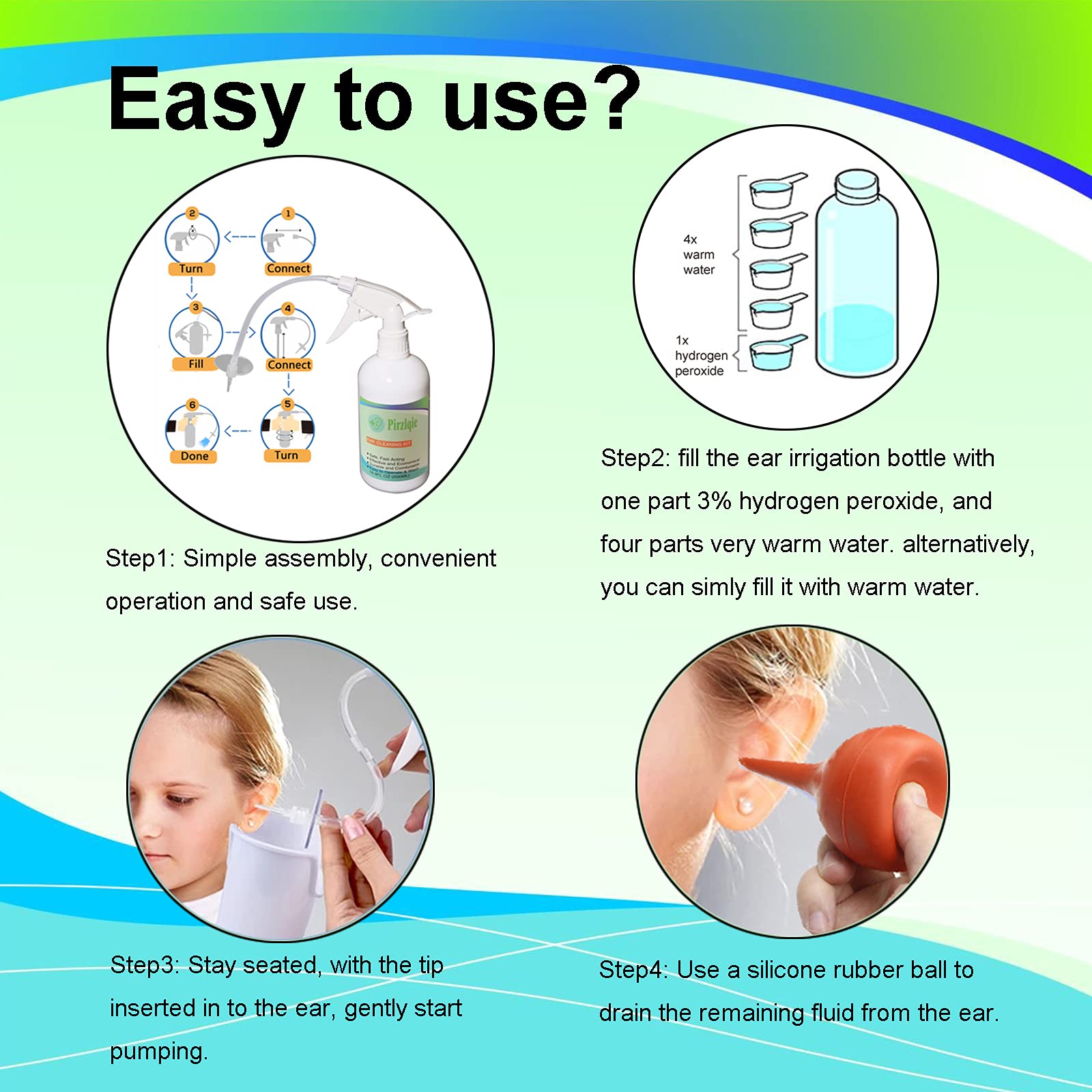 Ear Wax Removal Tool, Ear Cleaning Kits Safe Ear Irrigation Kit Ear Flush QISXROVY uk supplements