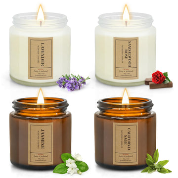 Aromatherapy Candles for Home Scented, 4 Pack Lavender Candles Gifts Set for Women FOMICO uk supplements