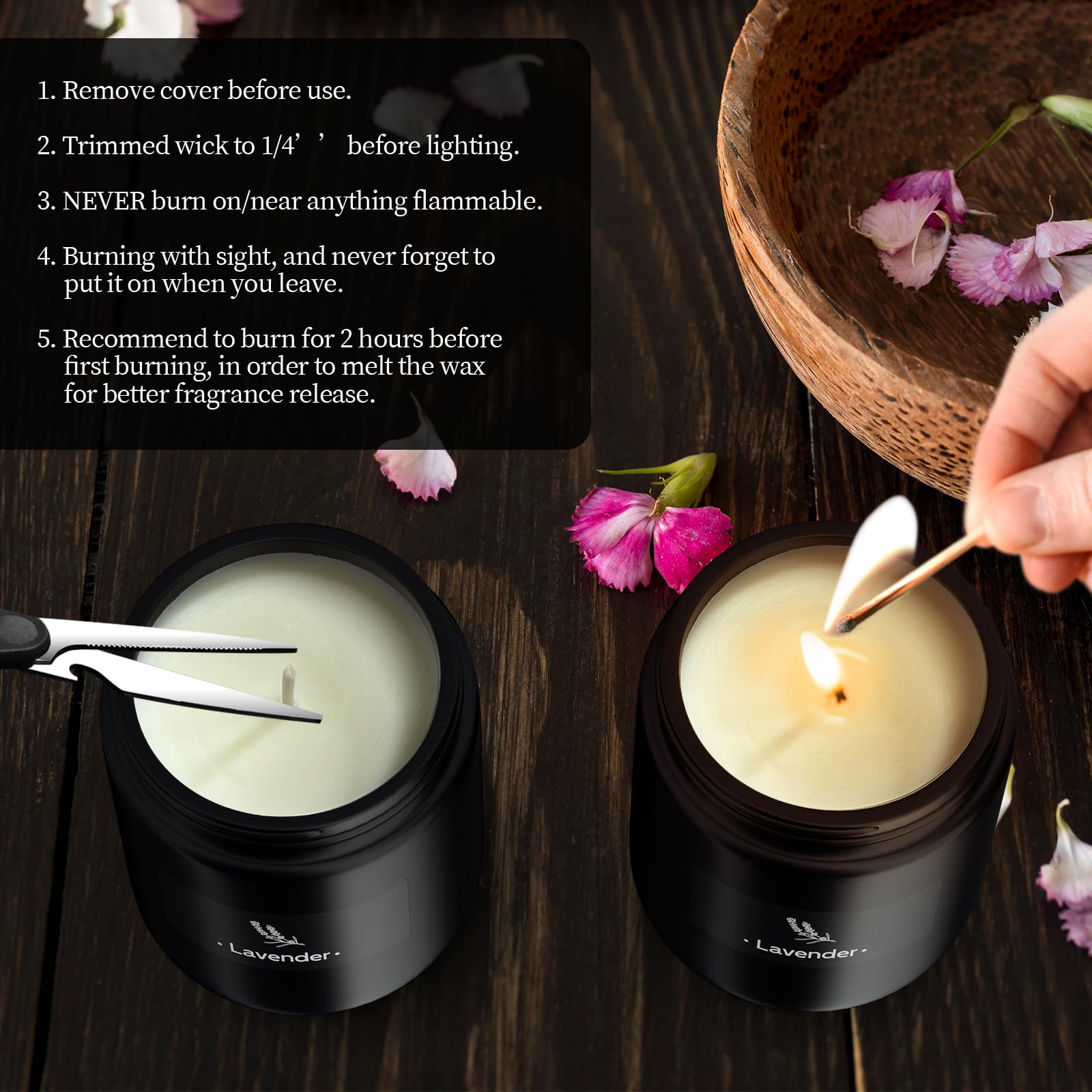 2 Pack Scented Candles for Home Scented, Strong Fragranced Aromatherapy Candles - 6 Oz TranquilBliss uk supplements