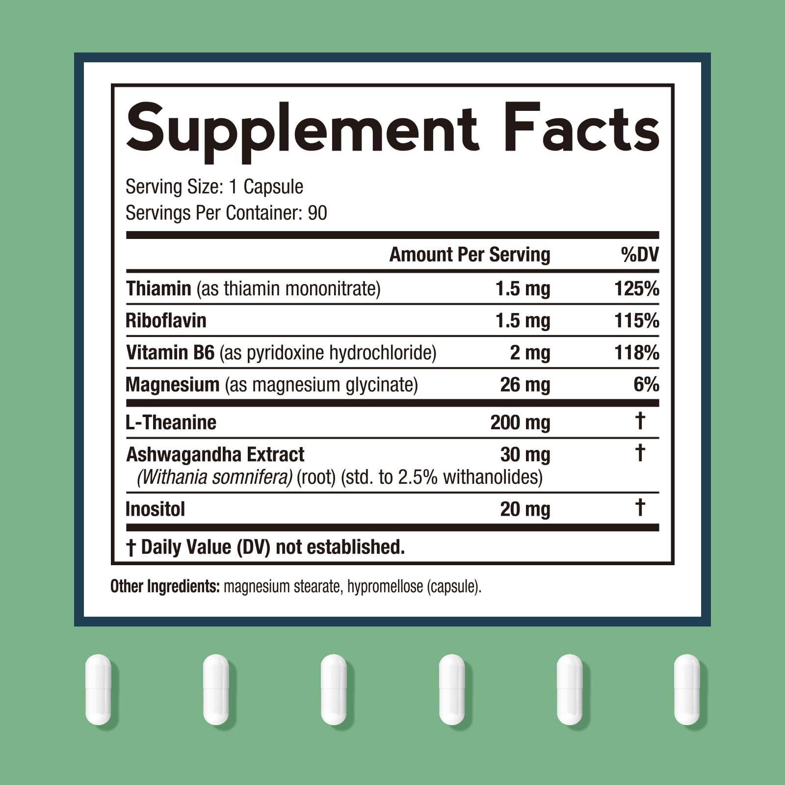 Doctor's Recipes L-Theanine 200 mg, Magnesium Glycinate, Ashwagandha, Inositol, Vitamin B6 B1 B2, Calm Relaxation Mood Cortisol Manager Nerve Focus Sleep Aid Quality No Drowsiness, Vegan, 90 Capsules Doctor's Recipes uk supplements