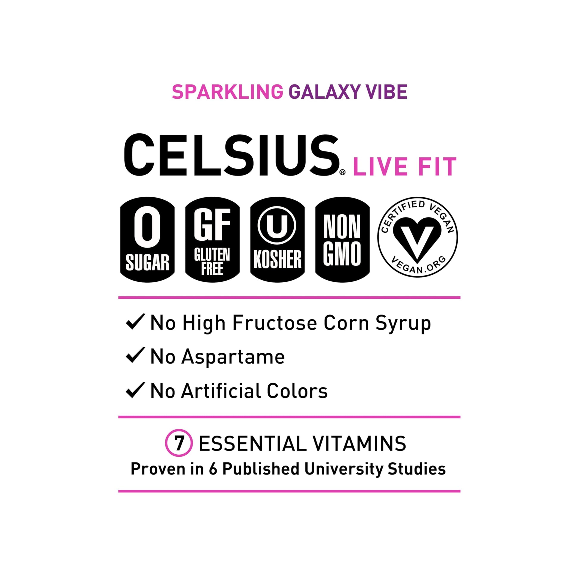 CELSIUS Sparkling Galaxy Vibe, Functional Essential Energy Drink 12 Fl Oz (Pack of 12) CELSIUS uk supplements