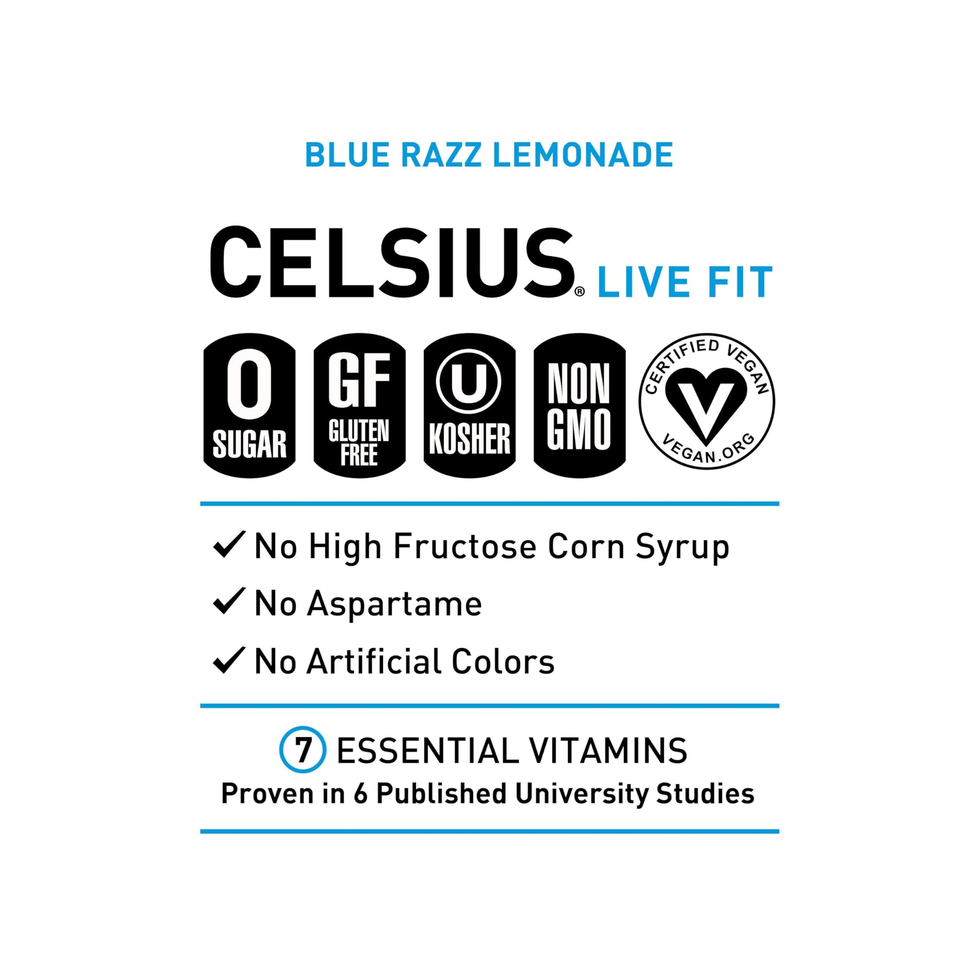 CELSIUS Fizz Free Blue Razz Lemonade, Functional Essential Energy Drink 12 Fl Oz CELSIUS uk supplements