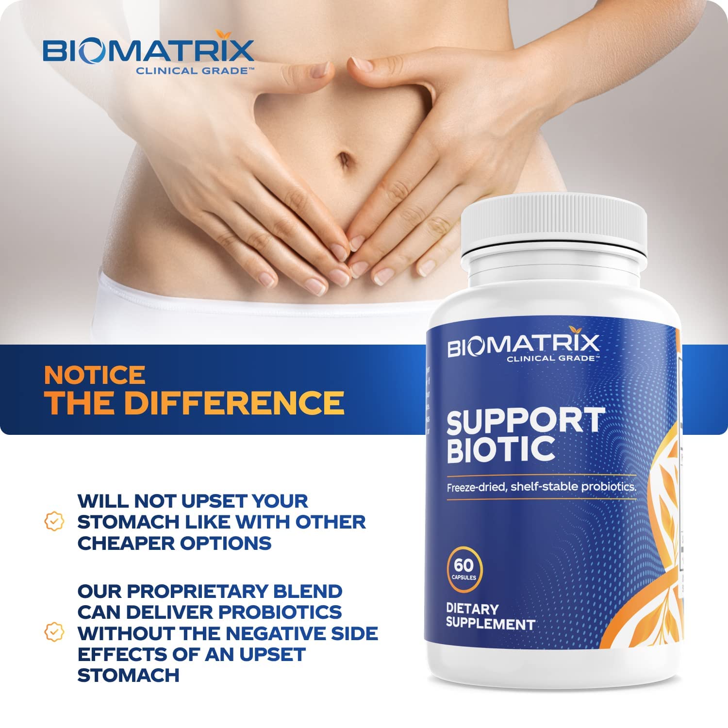 BioMatrix Saccharomyces boulardii Probiotic Supplement w/L. paracasei, L. rhamnosus, Bifidobacterium, Acidophilus – Prebiotic Complement – Temp-Stable, 30-60 Day Supply BioMatrix uk supplements