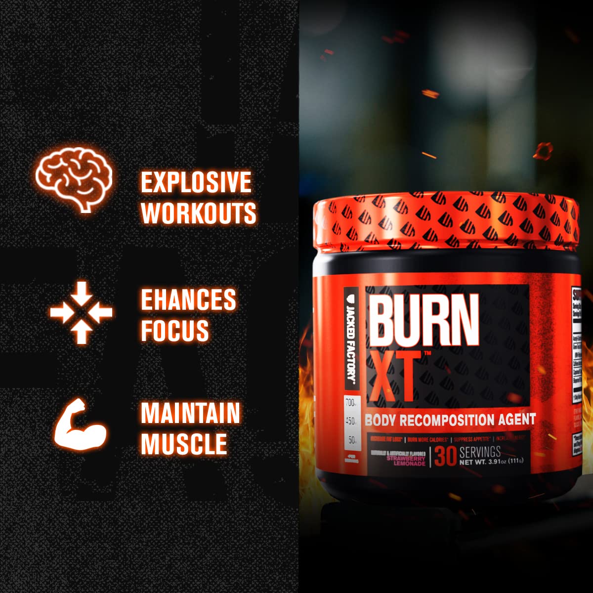 Burn-XT Powder for Men & Women - Improve Focus & Increase Energy Jacked Factory uk supplements