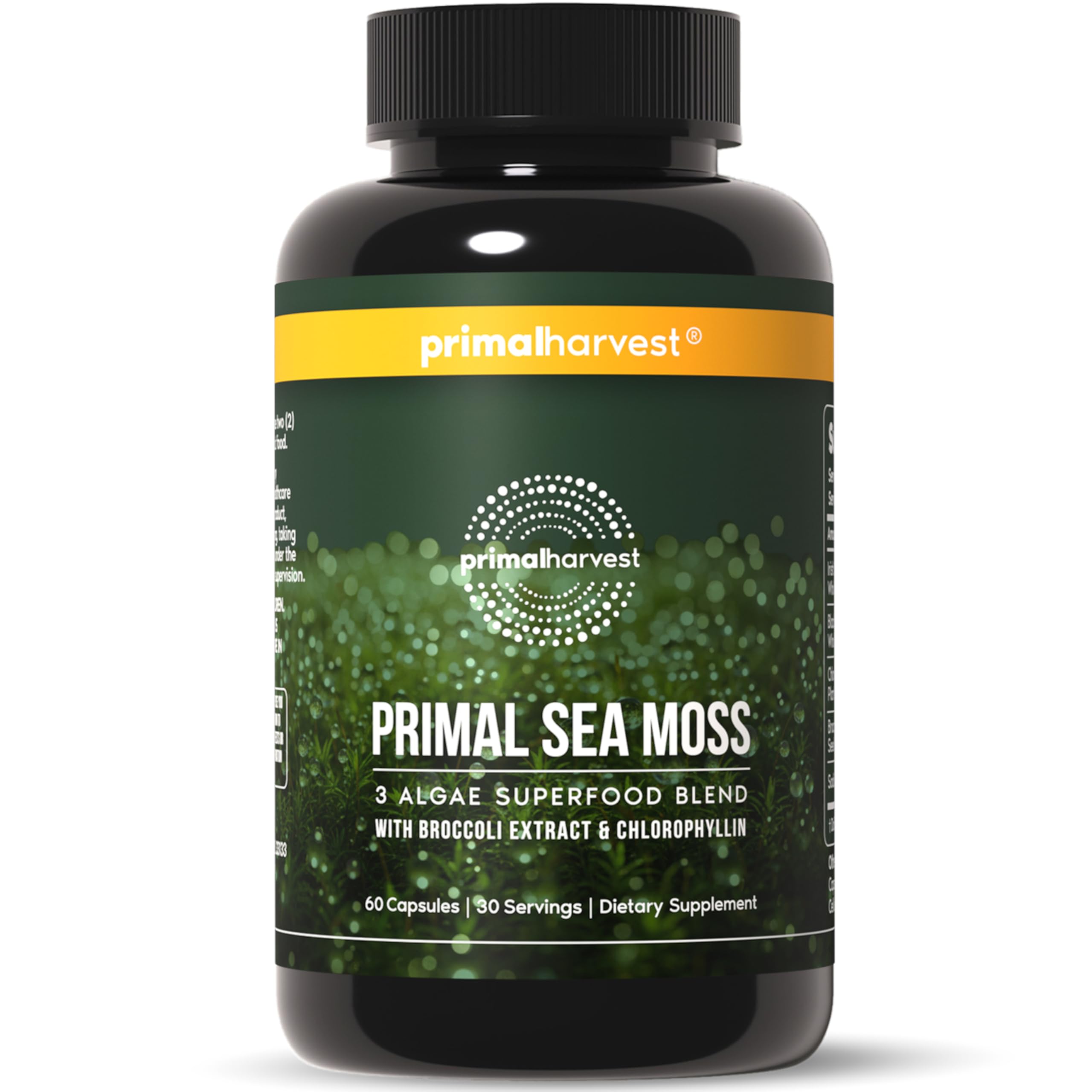 Primal Harvest Sea Moss Capsules with Bladderwack and Irish Sea Moss, Chlorella, Broccoli Seed Extract Plant-Based Supplements for Adults Primal Harvest uk supplements