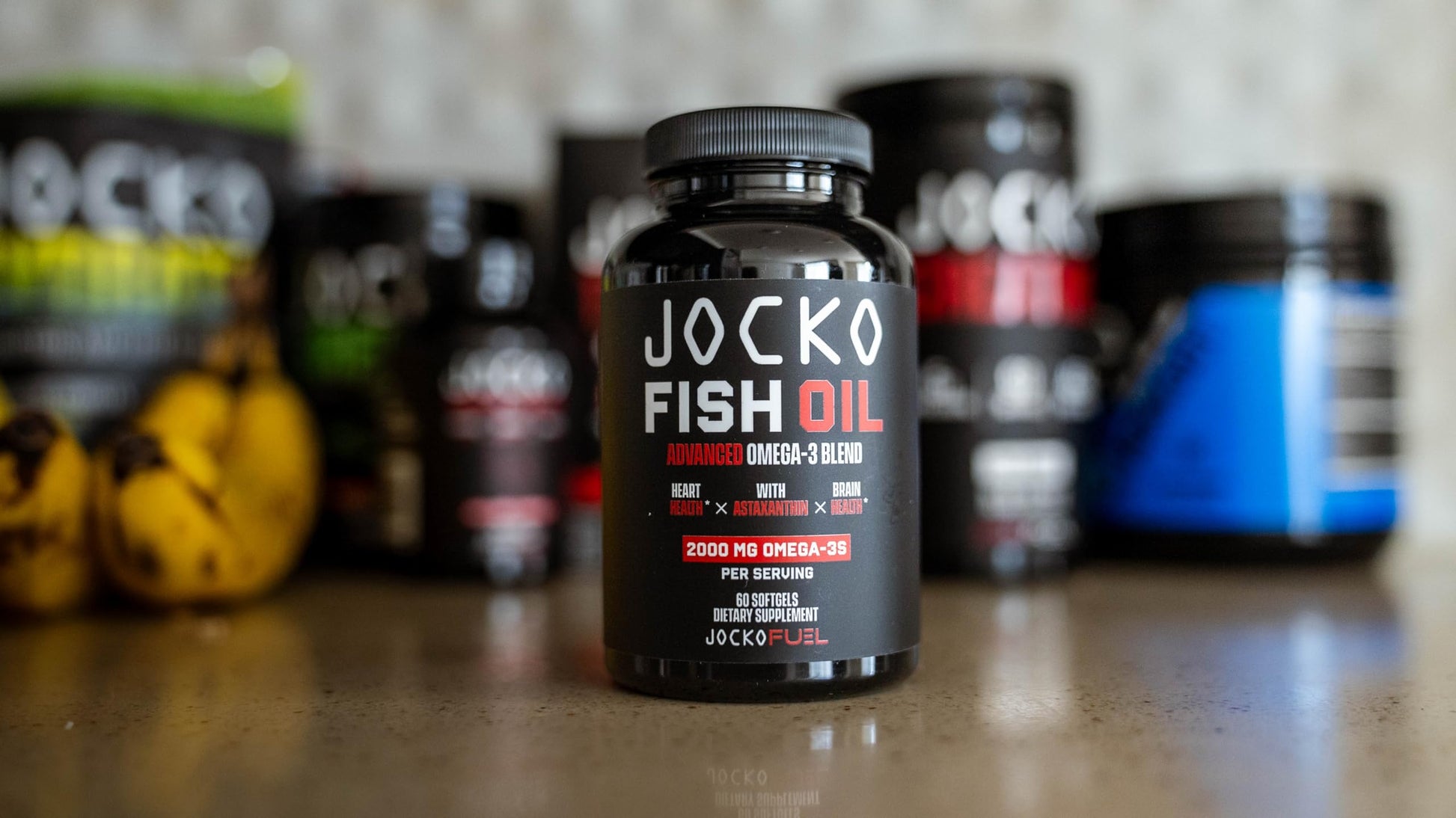 Jocko Fuel Omega 3 Fish Oil Supplement 2000mg - Burpless Fatty Acid Supplement, Wild Caught, Powerful Antioxidant with Astaxanthin (60 Capsules) Jocko Fuel uk supplements