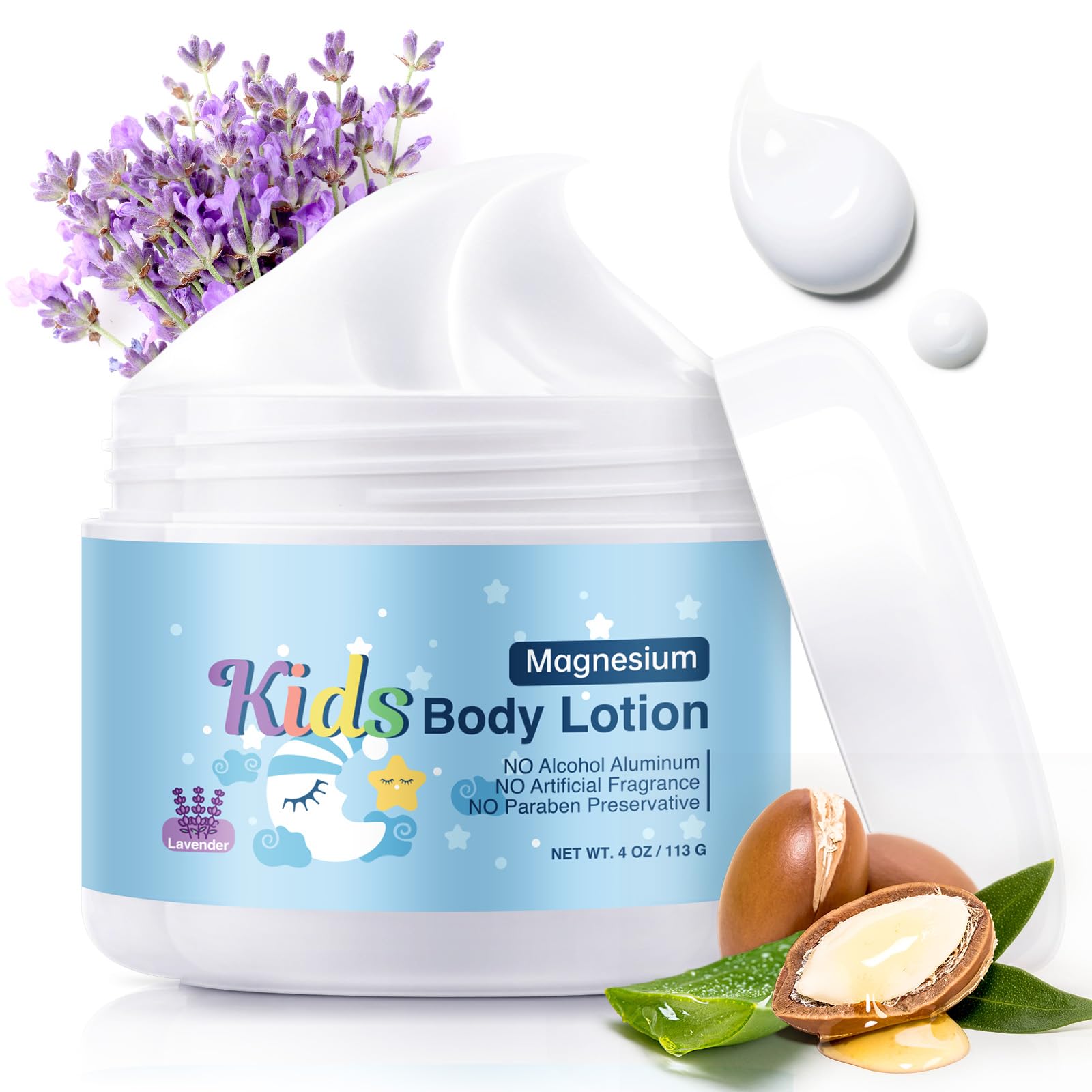 RodPere Magnesium Lotion for Kids & Babies, Bedtime Magnesium Cream for Sleep, Leg Cramps, Lavender Calming Magnesium Oil Lotion for Bone & Muscle Relaxation, Apply to Feet, Legs, Body, 4 OZ. RodPere uk supplements
