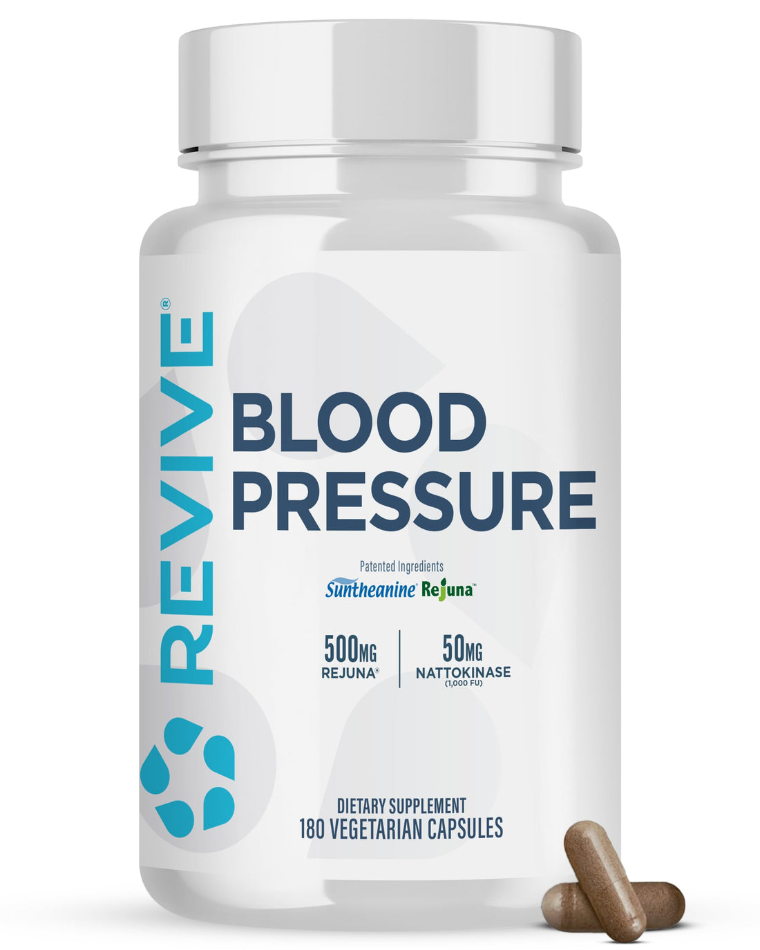 Revive MD Blood Pressure Support Supplement - Supports Heart and Circulatory Health, Energy & Daily Wellness - Magnesium, Potassium, Folic Acid & Garlic Formula (180 Vegetarian Capsules, 60 Servings) Revive uk supplements
