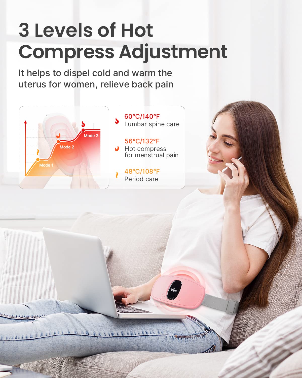 FSA HSA Eligible Portable Cordless Menstrual Heating Pad, iDOO Period Heating Pads iDOO uk supplements