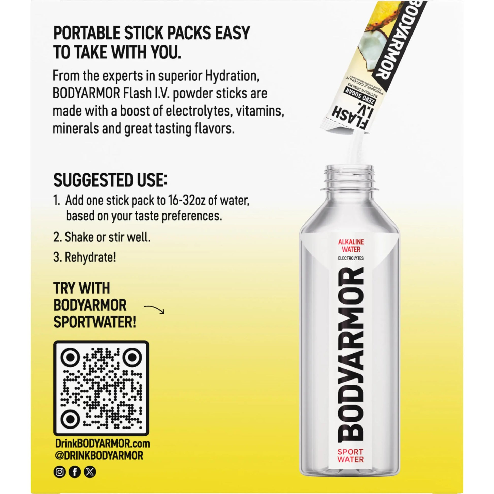 BODYARMOR Flash IV Electrolyte Packets, Strawberry Kiwi - Zero Sugar Drink Mix, Single Serve Packs, Coconut Water Powder (6 Count) BODYARMOR uk supplements