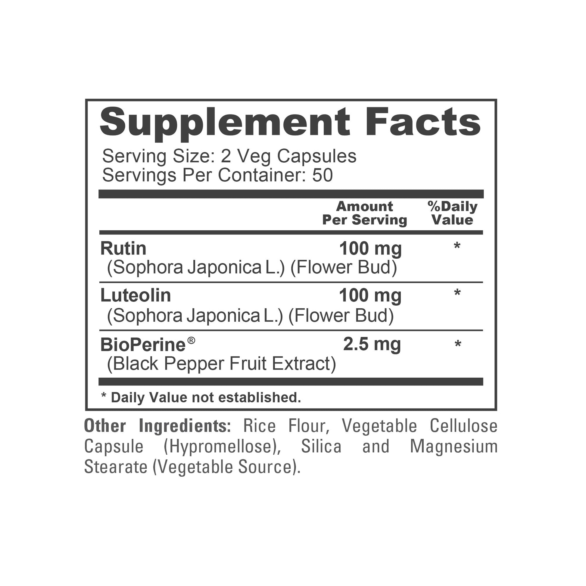 NusaPure Luteolin Complex with Rutin 200 mg | 100 Capsules | Vegetarian, Non-GMO & Vegan Flavonoid Formula NusaPure uk supplements