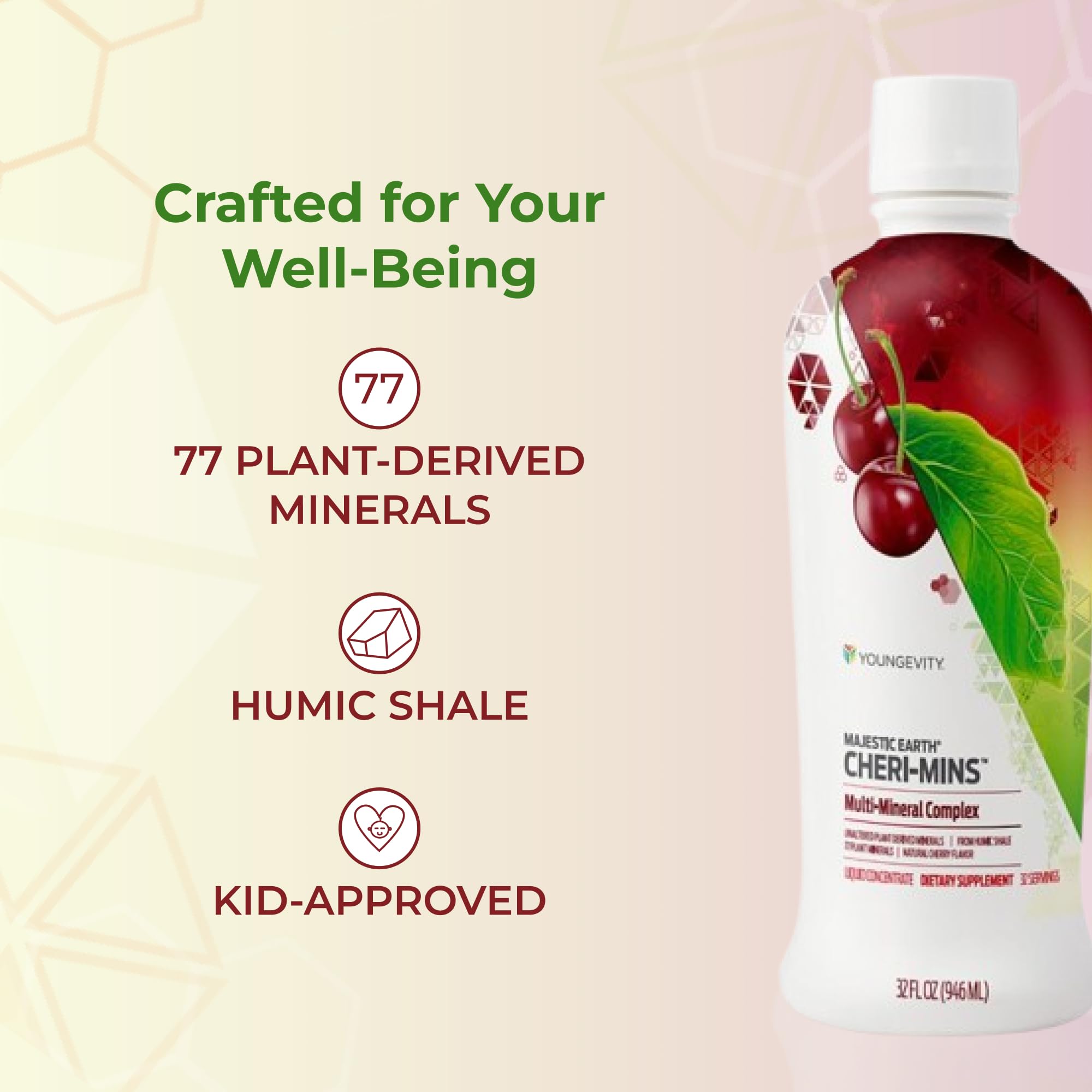 Youngevity Cheri-Mins™ Plant Derived Liquid Minerals - Great Tasting Formula - 77+ Natural Unaltered Trace Minerals - Colloidal Form Humic Shale (32 Fl Oz) Youngevity uk supplements