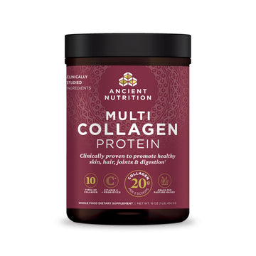 Ancient Nutrition Collagen Powder Protein with Probiotics, Unflavored Multi Collagen Protein with Vitamin C, 45 Servings, Hydrolyzed Collagen Peptides Supports Skin and Nails, Gut Health, 16oz Ancient Nutrition uk supplements