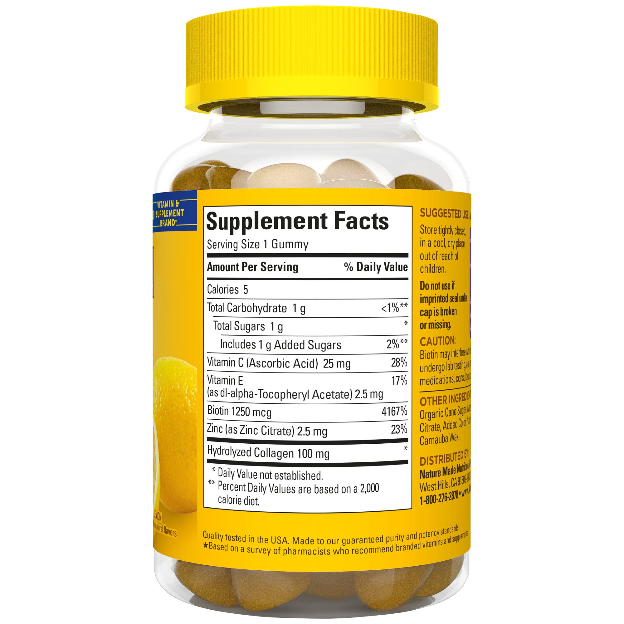 Nature Made Collagen Gummies with Vitamin C, Zinc and Biotin, Hydrolyzed Collagen Nature Made uk supplements