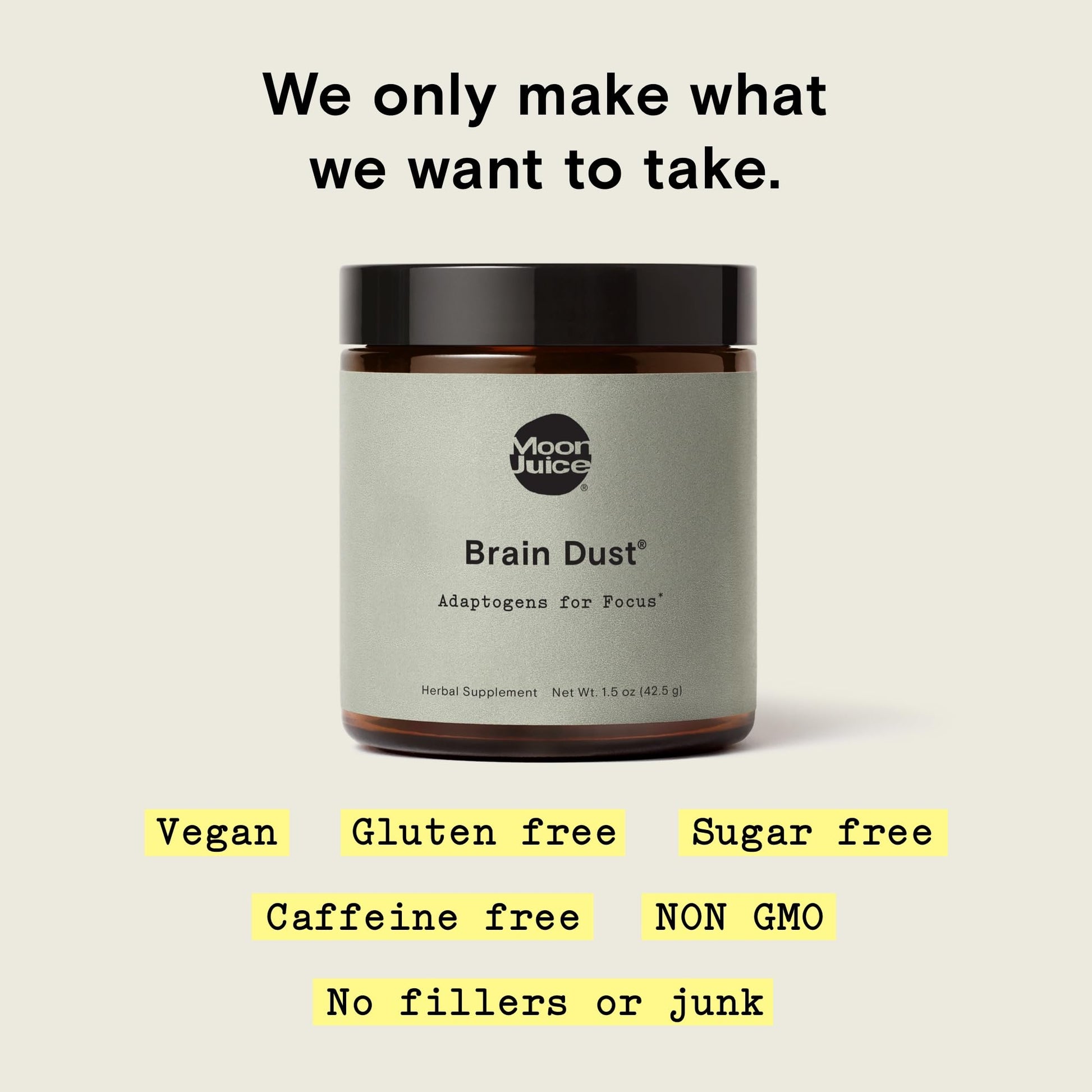 Moon Juice Brain Dust - Adaptogenic Mushroom Supplement for Memory & Focus - Lion’s Mane, Ginkgo Biloba & Ashwagandha - Caffeine-Free, Vegan Brain Supplement - 1.5 oz Moon Juice uk supplements