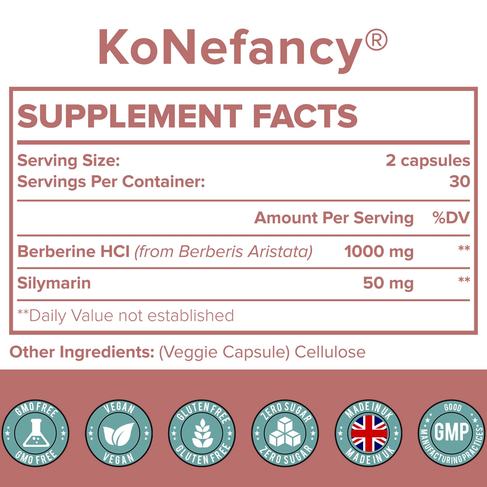 KoNefancy Berberine HCL Supplement 1000mg, High Absorption Berberine Plus Vegan KoNefancy uk supplements