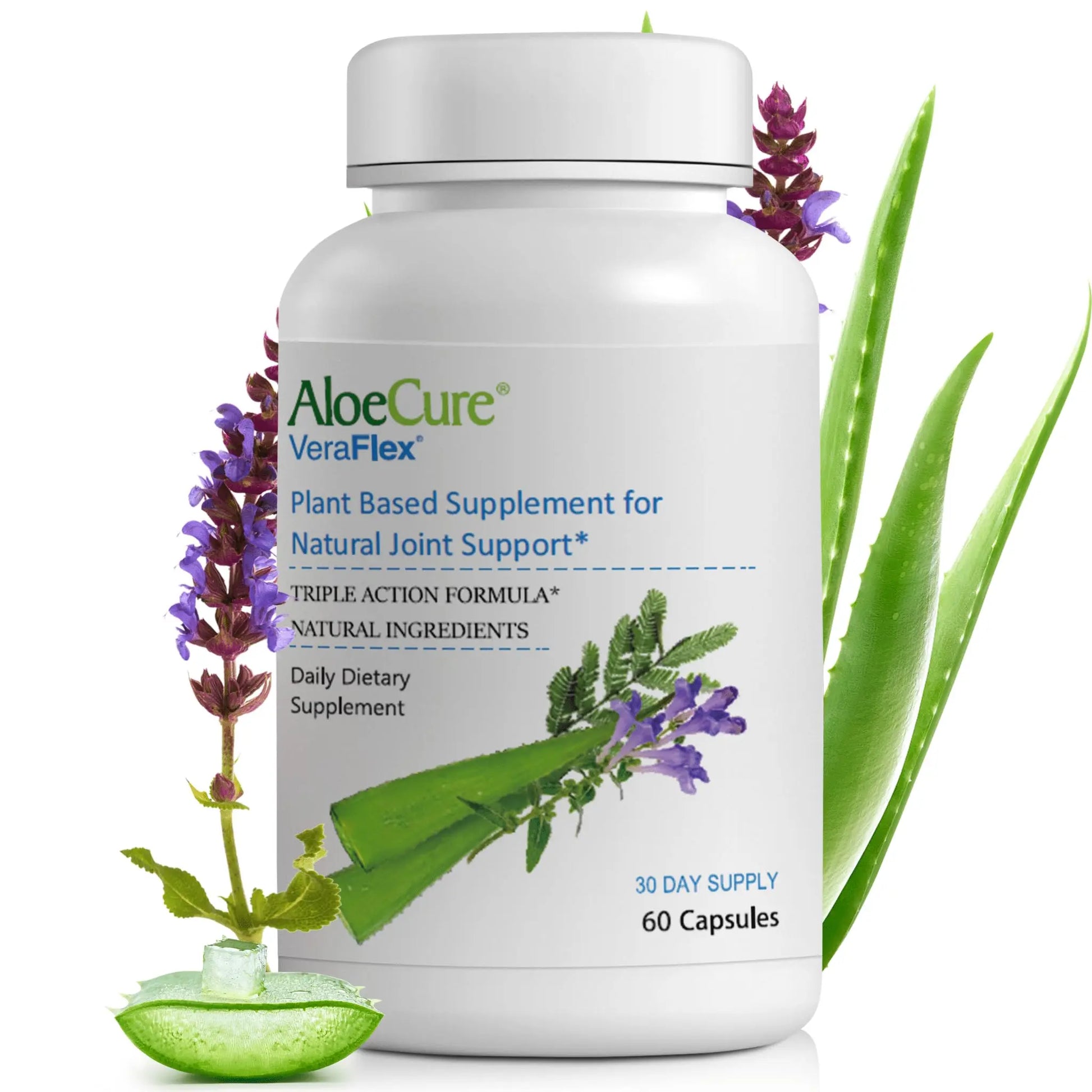 AloeCure VeraFlex Natural Joint Health, 60 Capsules, Clinically Tested Natural Plant-Based Formula to Support Comfort, Mobility and Flexibility - Featuring Organic Aloe Vera AloeCure uk supplements