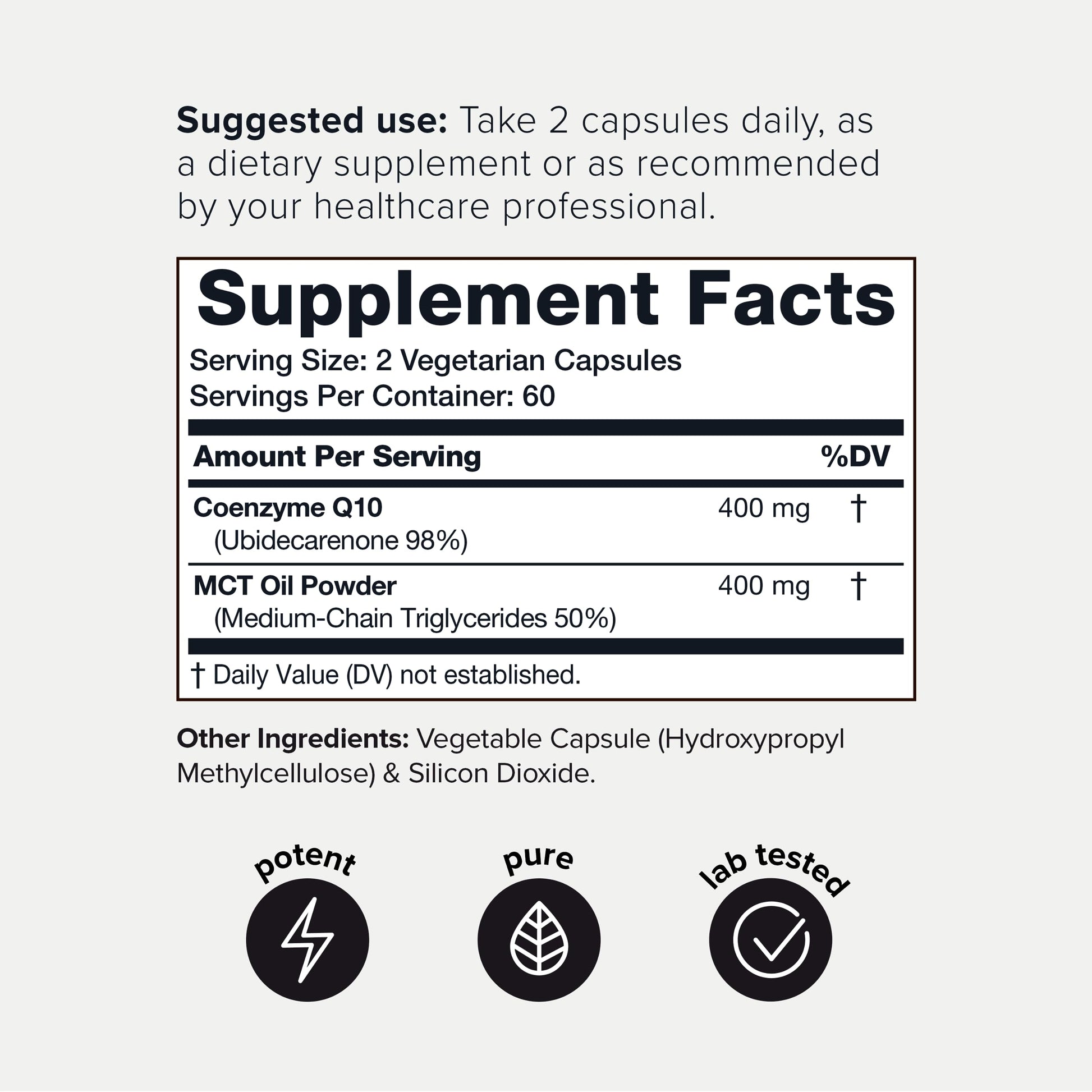 Ultra High Purity CoQ10 400mg - 98% Purified Third-Party Tested CoQ10 Supplement Toniiq uk supplements