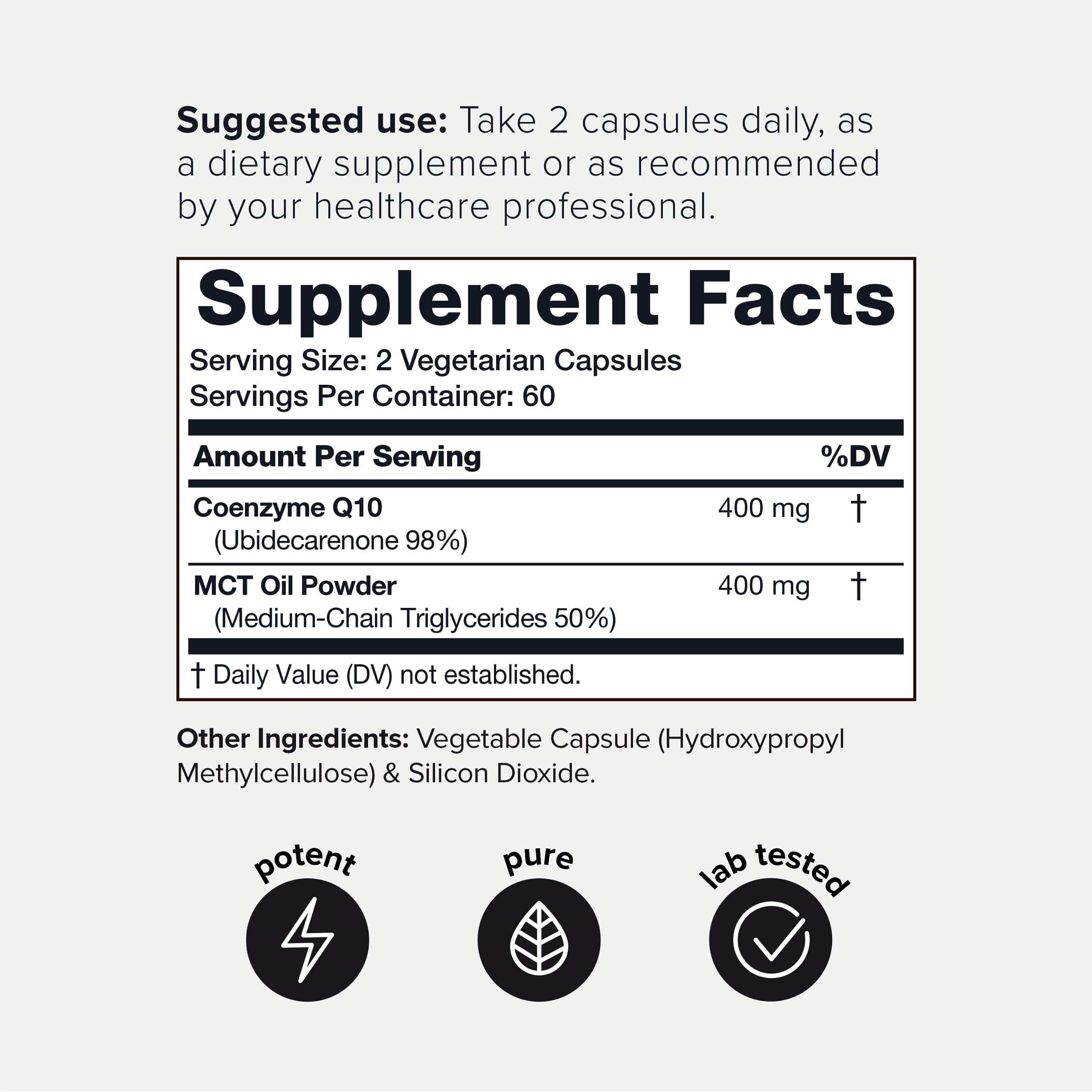 Ultra High Purity CoQ10 400mg - 98% Purified Third-Party Tested CoQ10 Supplement Toniiq uk supplements