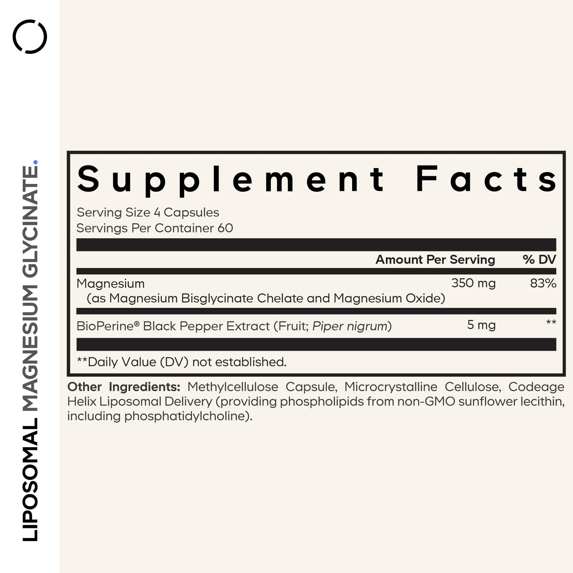 Codeage Liposomal Magnesium Glycinate Supplement, 2-Month Supply, Bisglycinate Magnesium Chelate, Chelated Magnesium Mineral Pills, BioPerine Black Pepper Vitamins Capsules, Non-GMO Vegan, 240 ct Codeage uk supplements