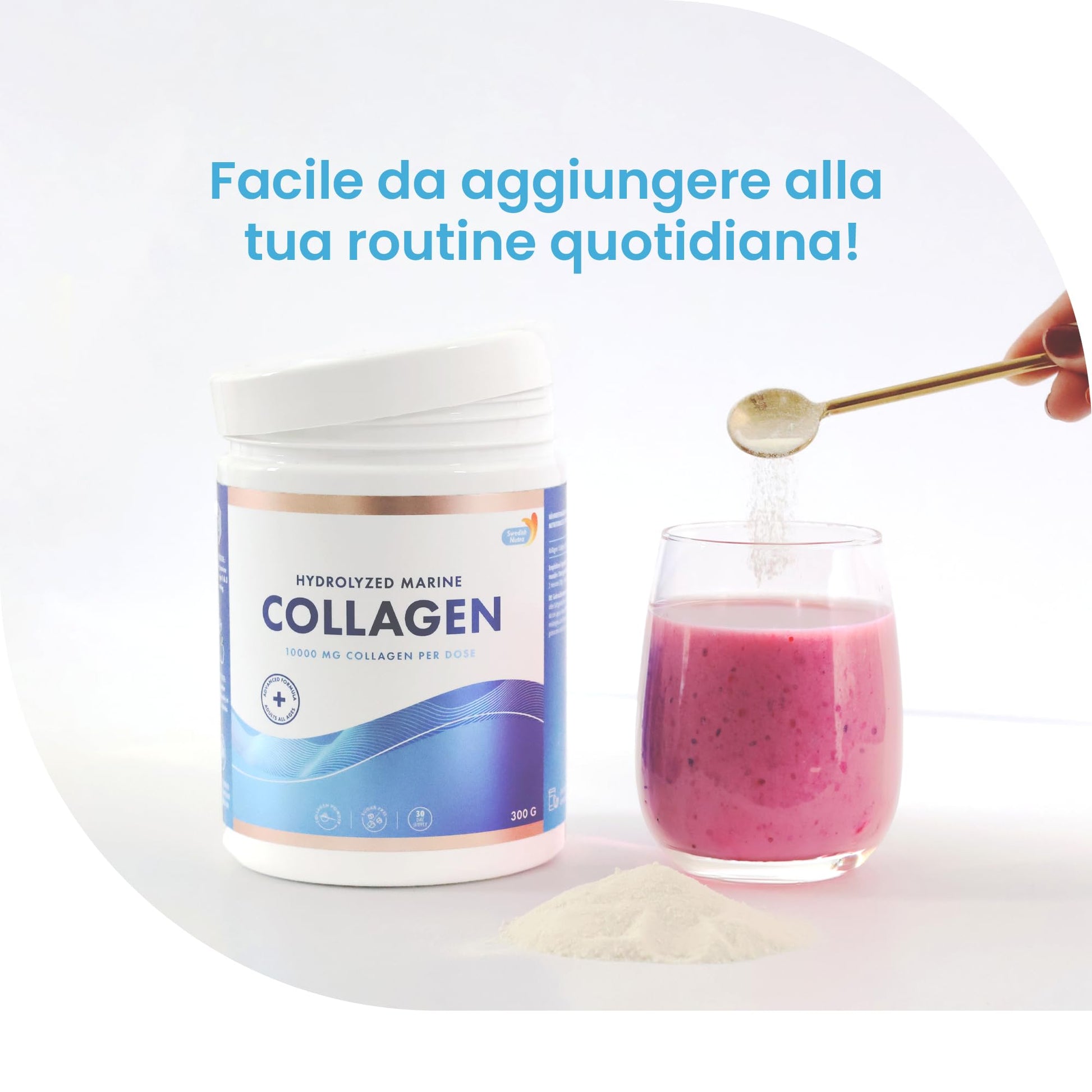 100% Marine Collagen Powder 300g I Pure Hydrolyzed Collagen Powder (Type I & III) Swedish Nutra uk supplements