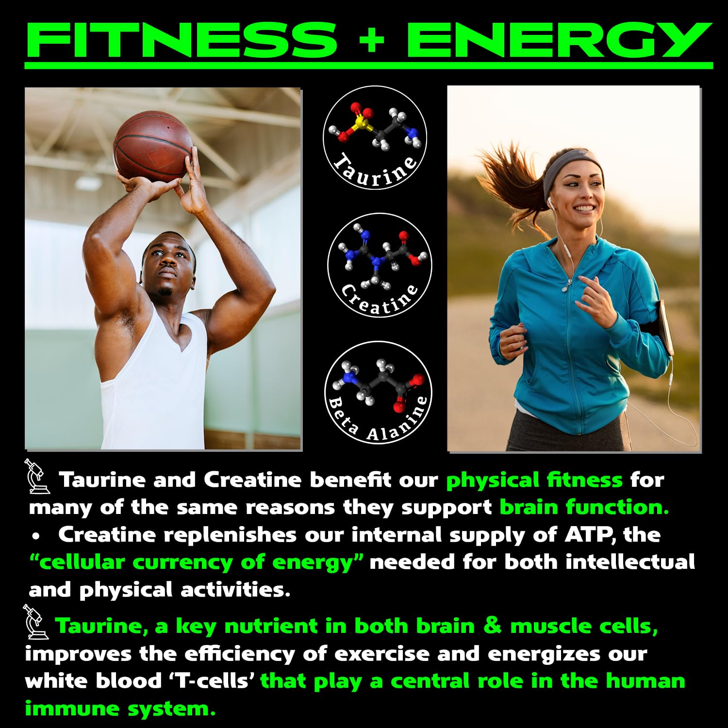Vegan Brain & Body Boost: The Cherry On Top of A Plant-Based Lifestyle | Working Intelligence | Anti-Aging | Physical Fitness | Vegan Amino Acids - Creatine, Taurine & Beta Alanine | 40 Servings/300g Vegan Brain Food uk supplements