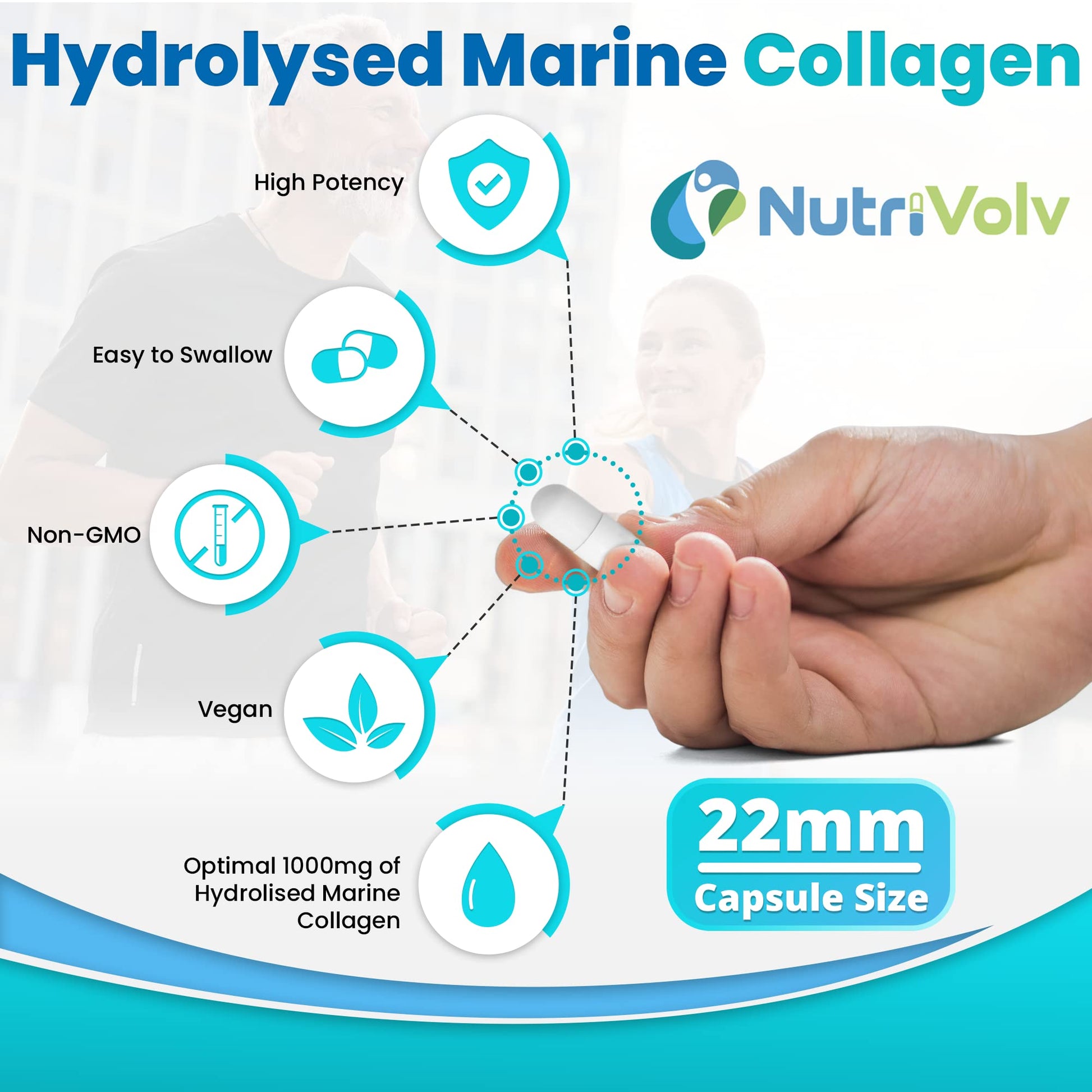Nutrivolv Collagen Marine (1000mg) Supplement for Skin , Anti Ageing Nutrivolv uk supplements
