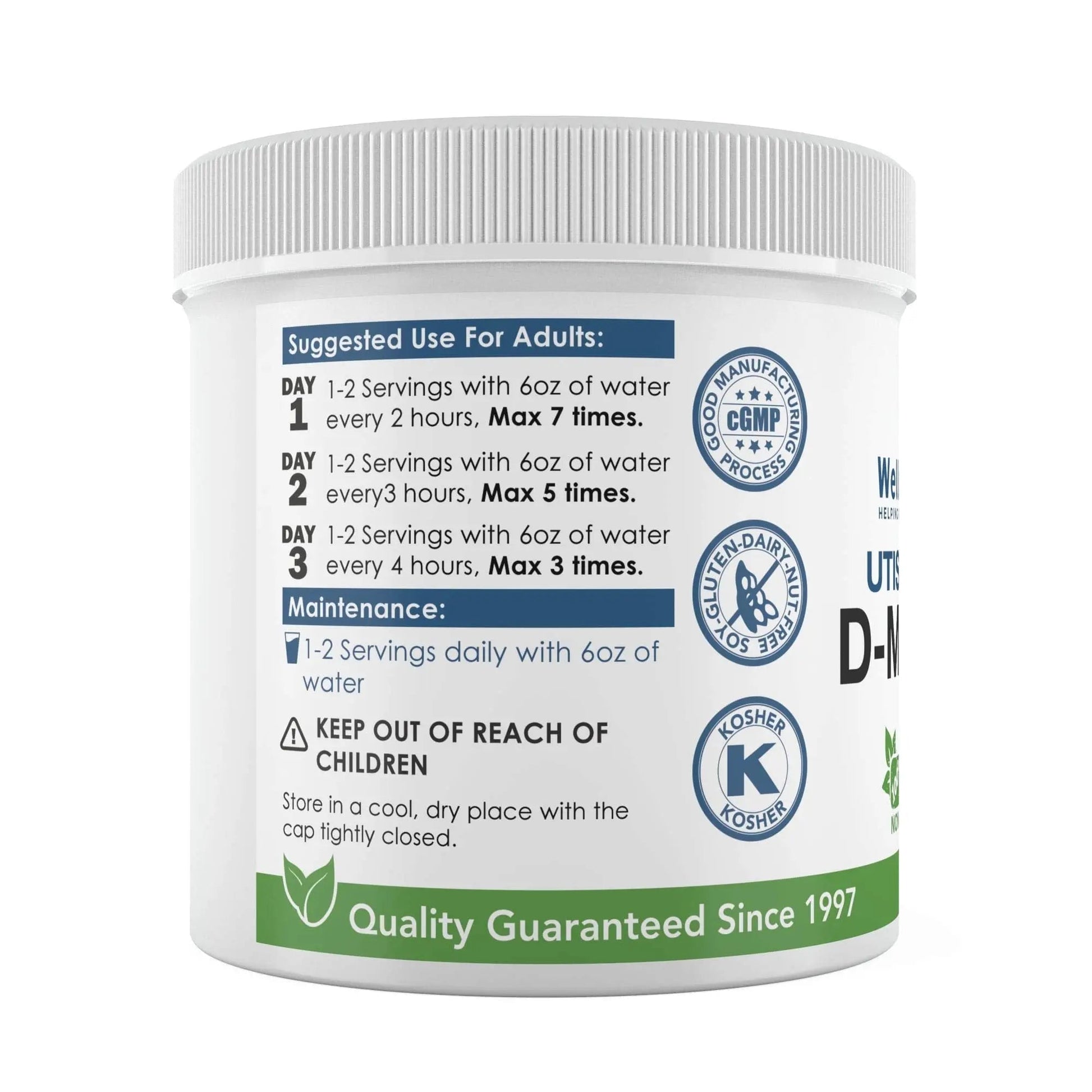 Now New UTI-Slip D Mannose Non GMO Organic Source Powder 130g jar. WellnessPartners uk supplements