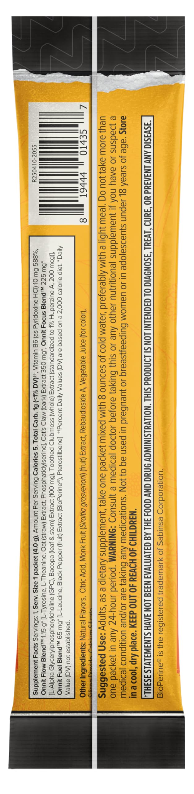 ONNIT Alpha Brain Instant Cognitive Support Drink Mix, Nootropic Supplement for Focus, Memory and Clarity, Peach Flavor, 0.13 oz Packets, 30 Count ONNIT uk supplements